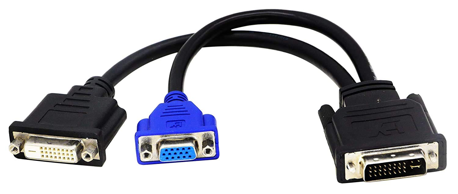 Cavo splitter DVI-I a DVI-D e VGA, compatibile con Dell OptiPlex GX620 SC280