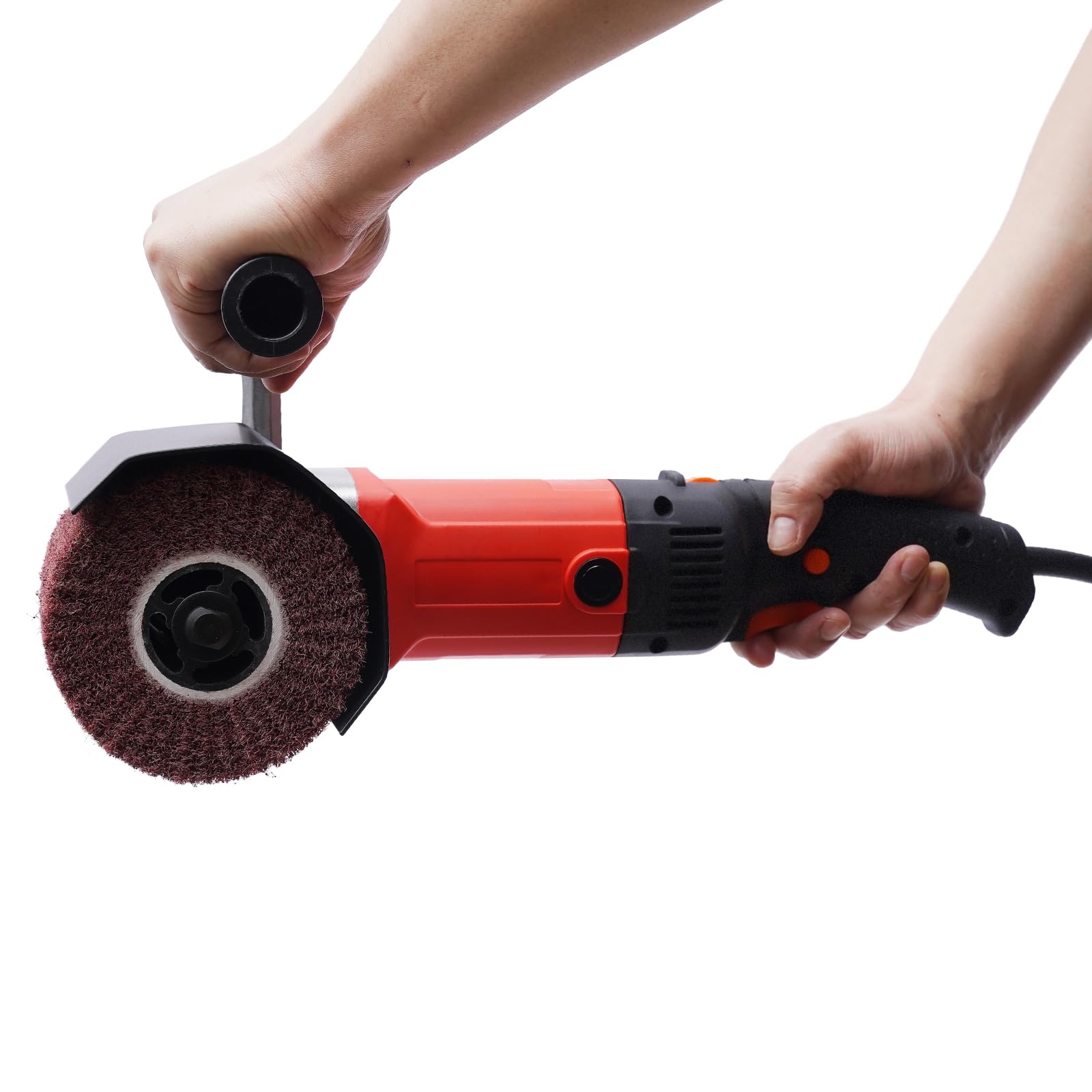 Ponceuse à brosse 1580 W Rouge avec grand interrupteur marche/arrêt avec bouton de blocage | IP20 220 V/50 Hz | Démarrage progressif | Vitesse de rotation variable