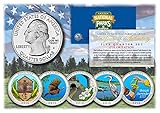 2015 America The Beautiful COLORIZED Quarters U.S. Parks 5-Coin Set w/Capsules