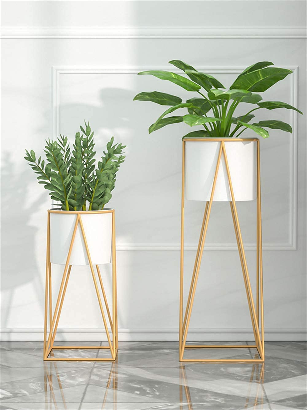 Ezzu Crafts || Modern Planter Stand || Indoor Outdoor Plant Stand || Planter Stand for Garden Home Décor Balcony Lawn Corner ||Size Standard || Color White || 2 Piece (B0922Z45BY) Amazon Price History, Amazon Price Tracker