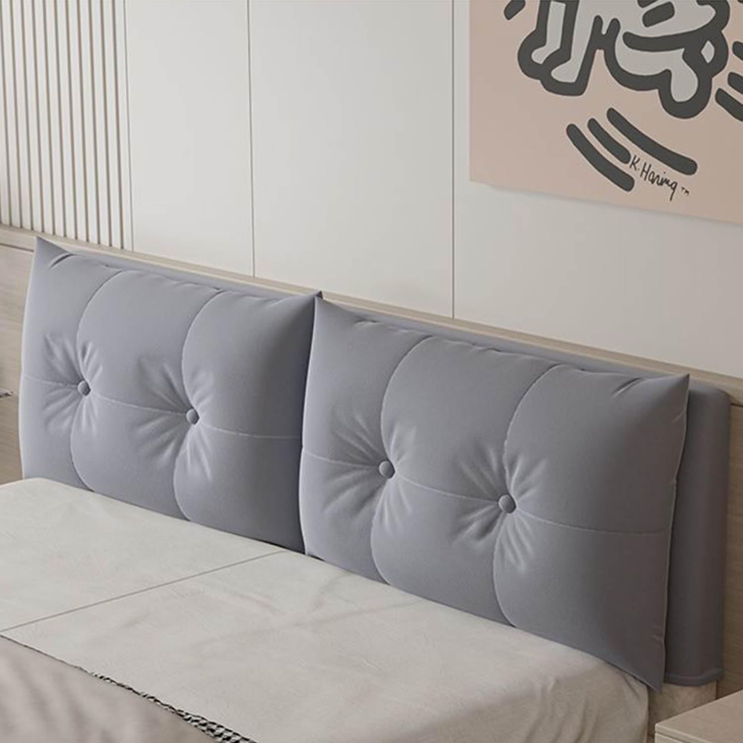 Bed Headboard Cushion Bedside Backrest Reading Pillow Upholstered Cover