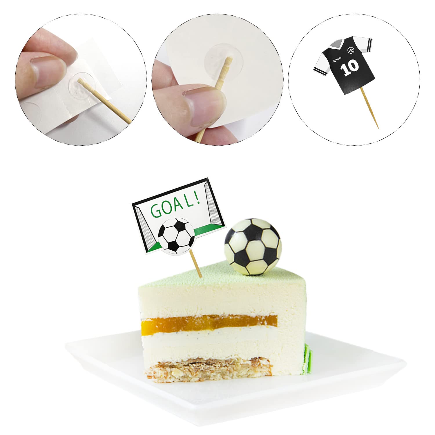 Decorazioni Torta Calcio - Inserto Compleanno + 10 Palloni, Per Torte A Tema Sportivo - Foto 6