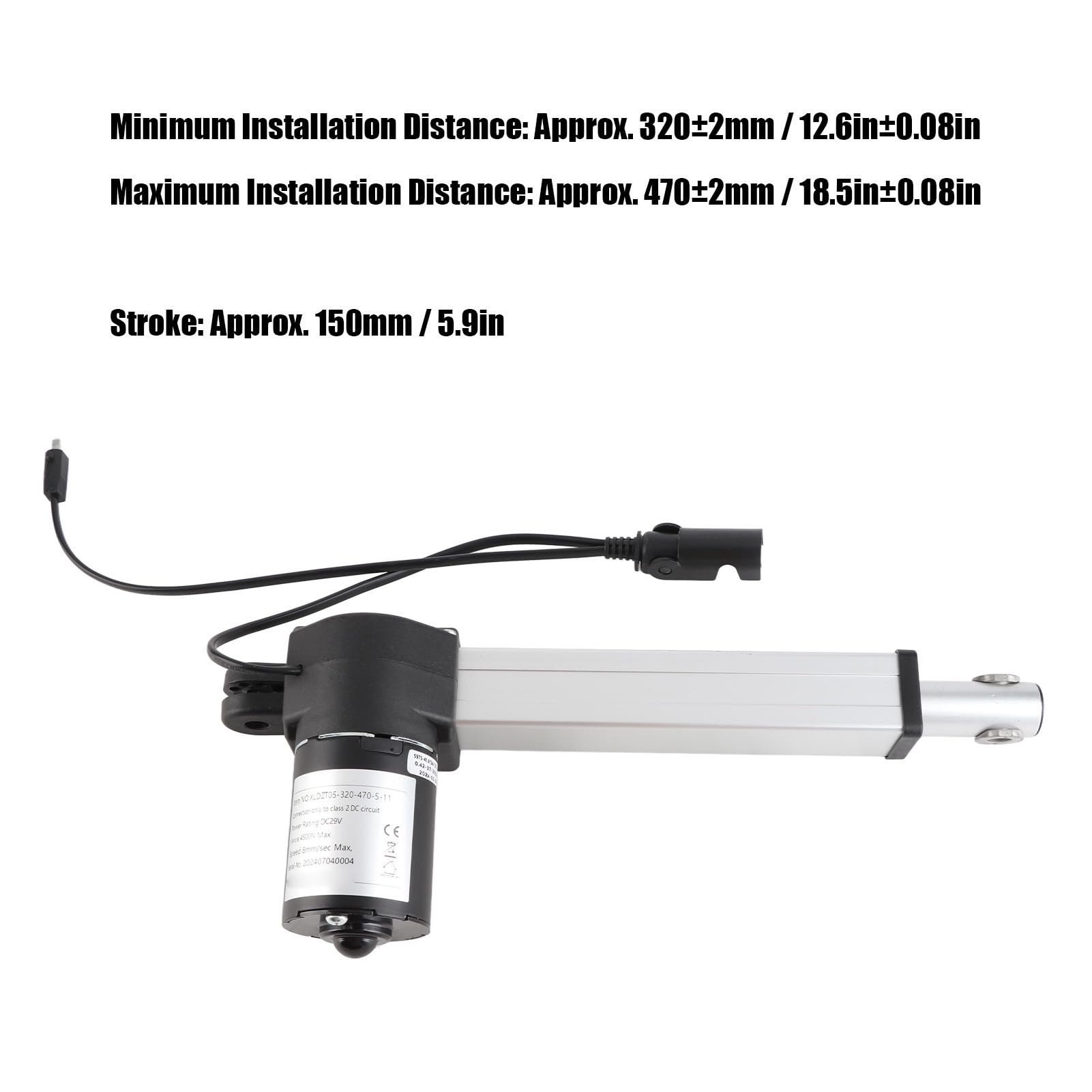 Actuador de movimiento lineal, carrera de 150MM, actuador elevador de sofá eléctrico para el hogar, 29V CC 4500N