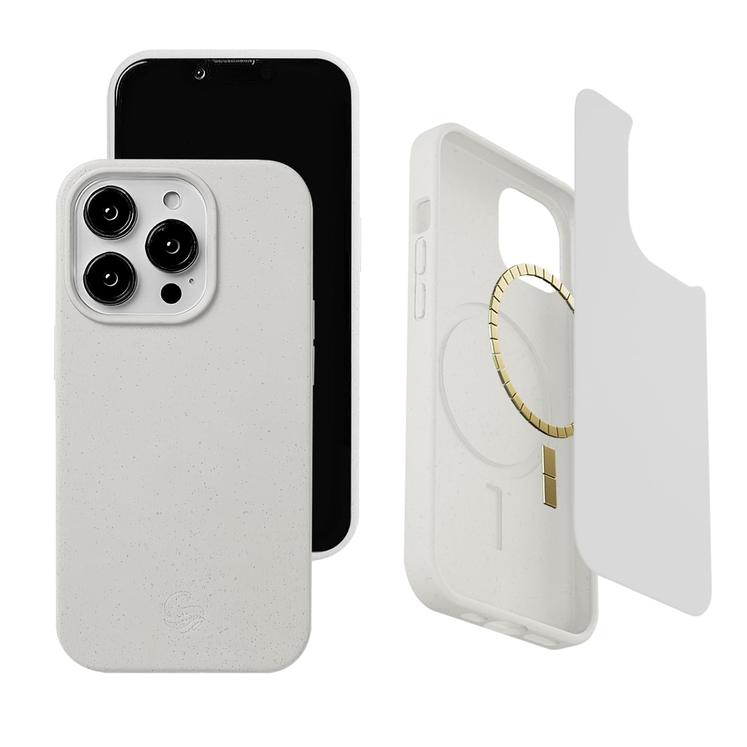 Wave Case Compatible with iPhone 15 Pro MagSafe Phone Case - Eco-Friendly Wheat Straw Phone Case with Shock-Absorbing Corners