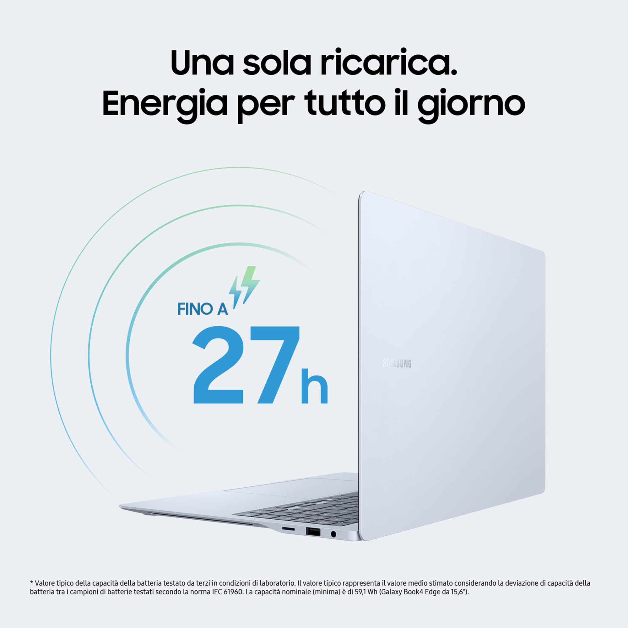 Samsung Galaxy Book4 Edge Notebook 15.6" Snapdragon X 16GB RAM 512GB SSD Windows 11 Home Sapphire Blue