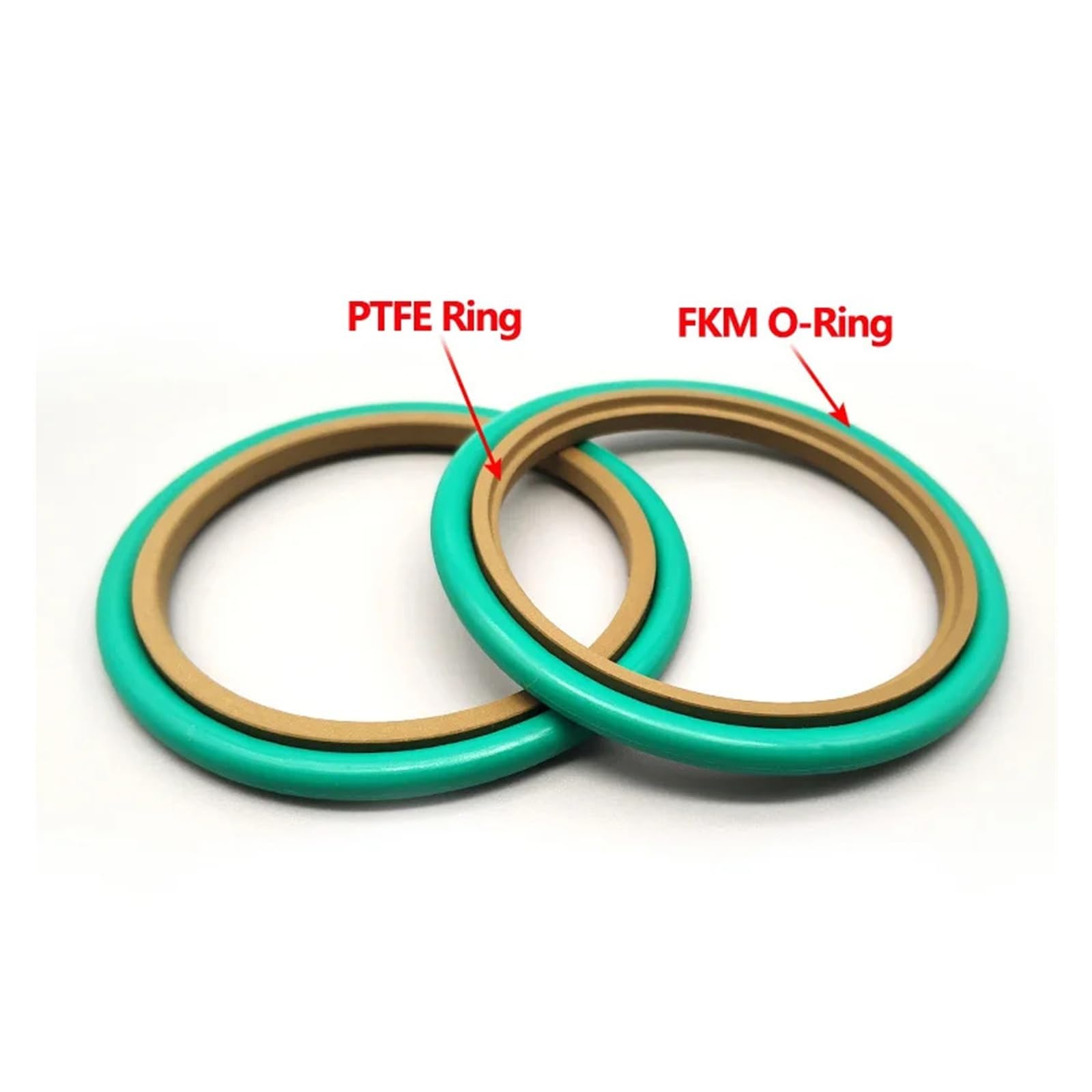 Uszczelnienie stopniowe FKM STd-uszczelka olejowa złącza obrotowego z pierścieniem PTFE i pierścieniem O-ring FKM do zastosowań hydraulicznych, 1 szt.(6.8mm)