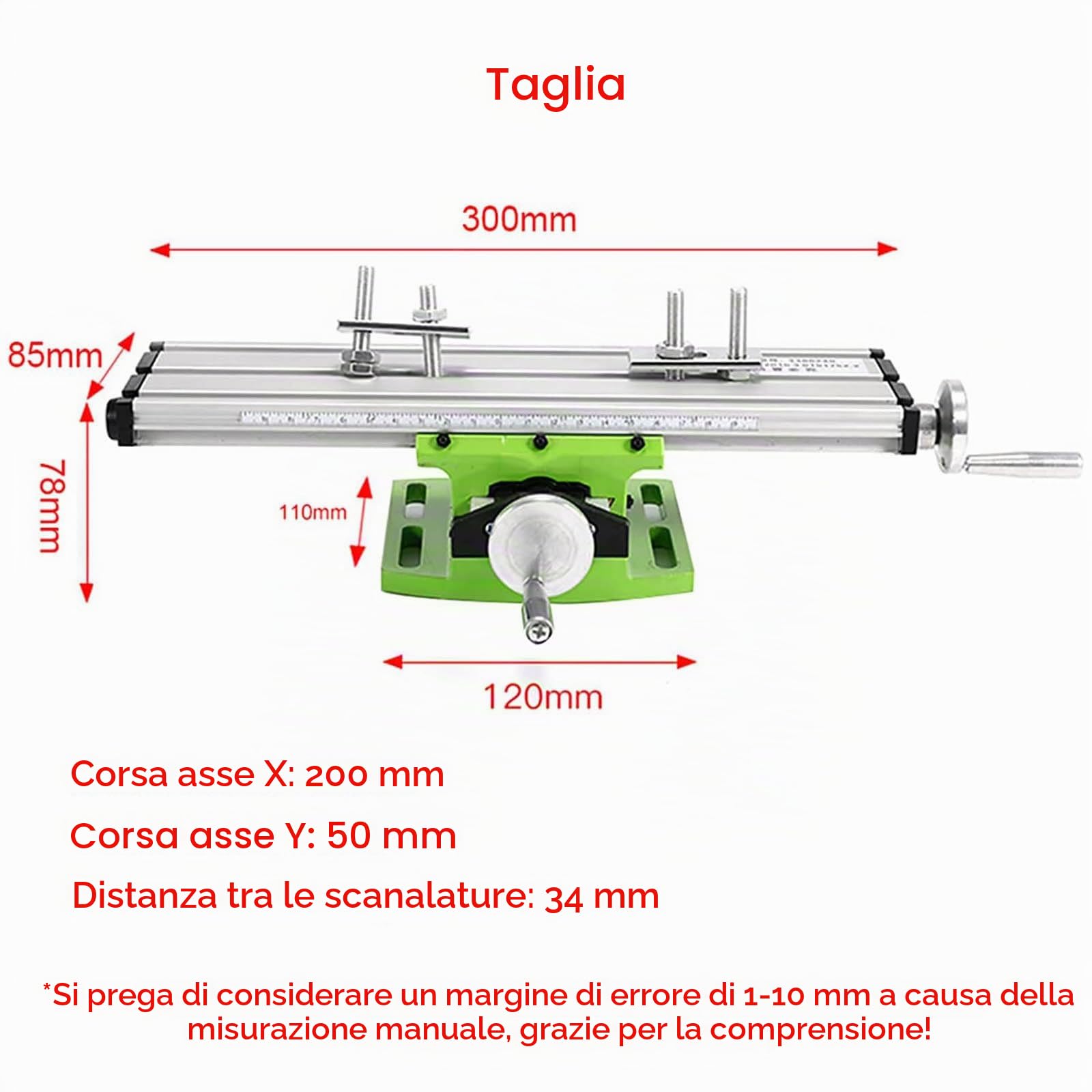 Fresatrice per Trapano da banco, Foratura da banco elettrica 1050 W, Diametro Massimo di Foratura: 16 mm, velocità del mandrino: 0-800 Giri/min, Corsa del mandrino: 60 mm,Green