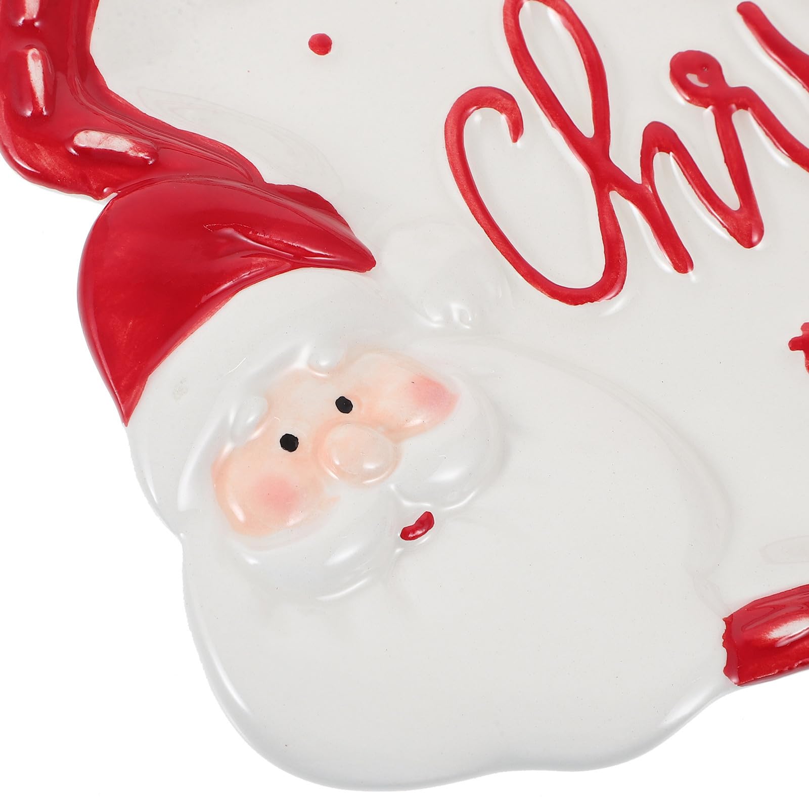 Outanaya Piatto di Natale in Ceramica a Forma di Albero Design 3d Babbo Natale, Versatile e Facile da Pulire, per Snack e Celebrazioni in Famiglia