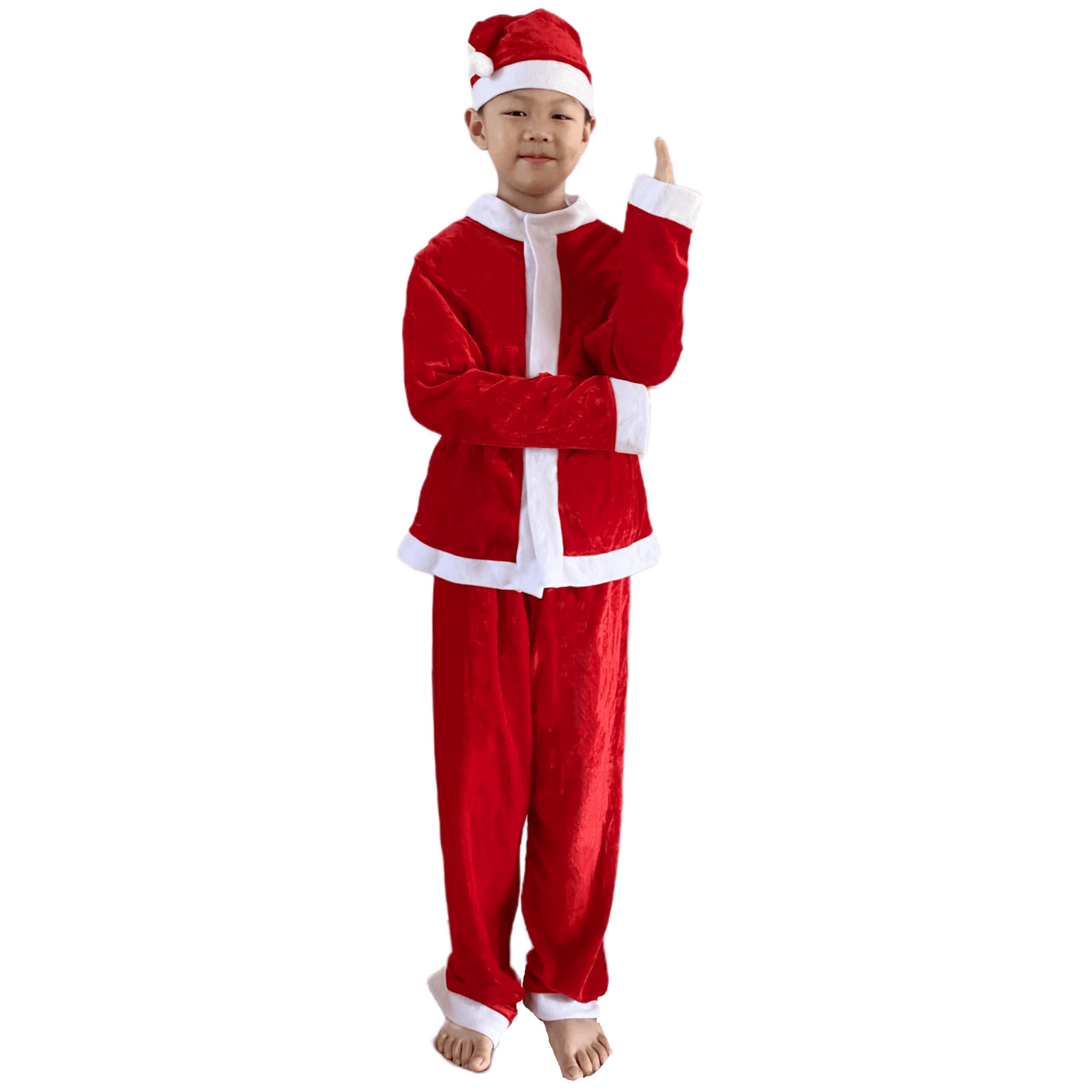Disfraz de Papá Noel para niños, traje de Papá Noel, traje de 4 piezas, disfraces de Navidad para niños, vacaciones, cosplay, vestido de fiesta 3