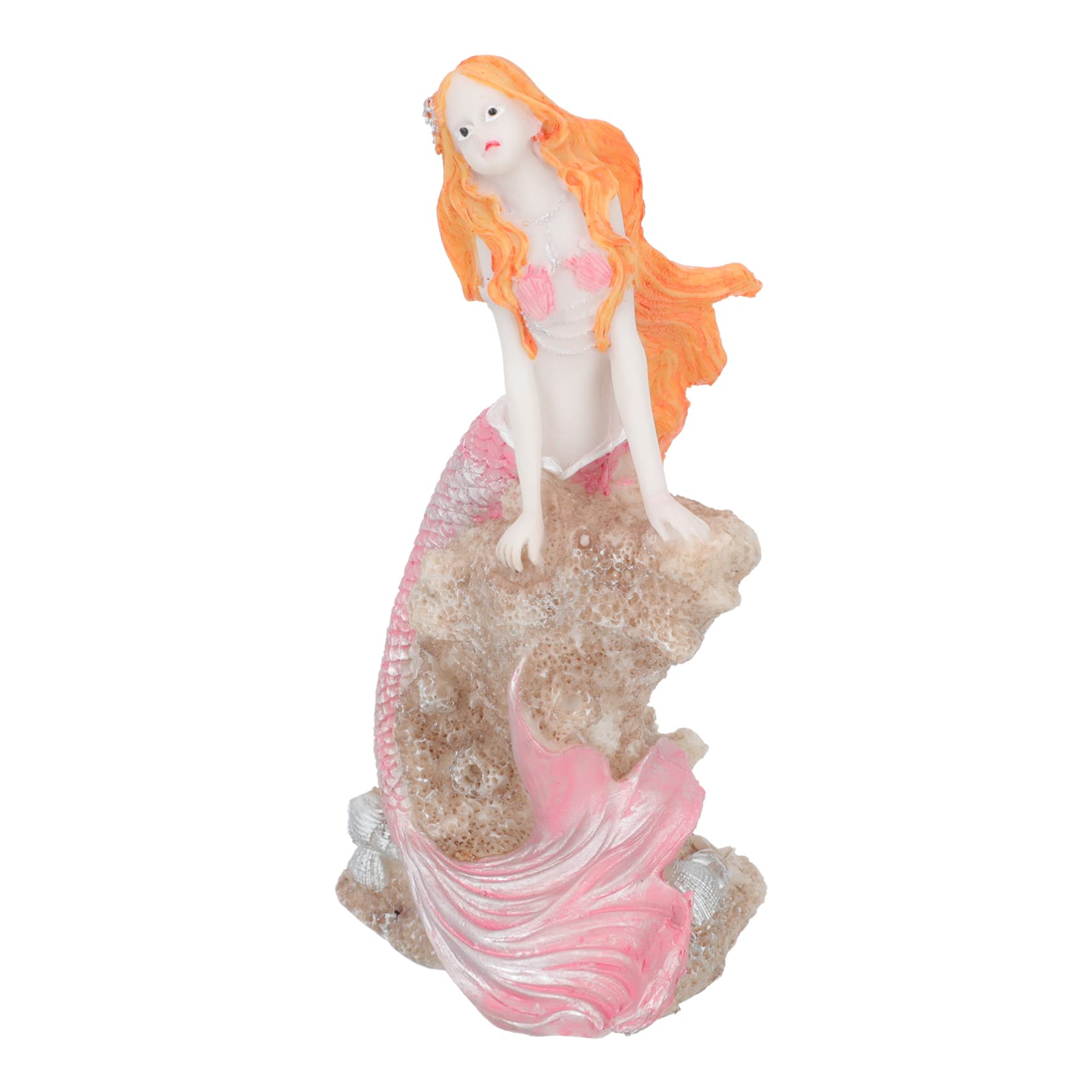 Cabilock 2 Piezas Decoración De Sirena Decoración De Peces Adorno De Mesa Accesorios para Peceras Adorno De Paisajismo De Sirena Falsa Adorno De Sirena Tanque De Peces Rosa Resina