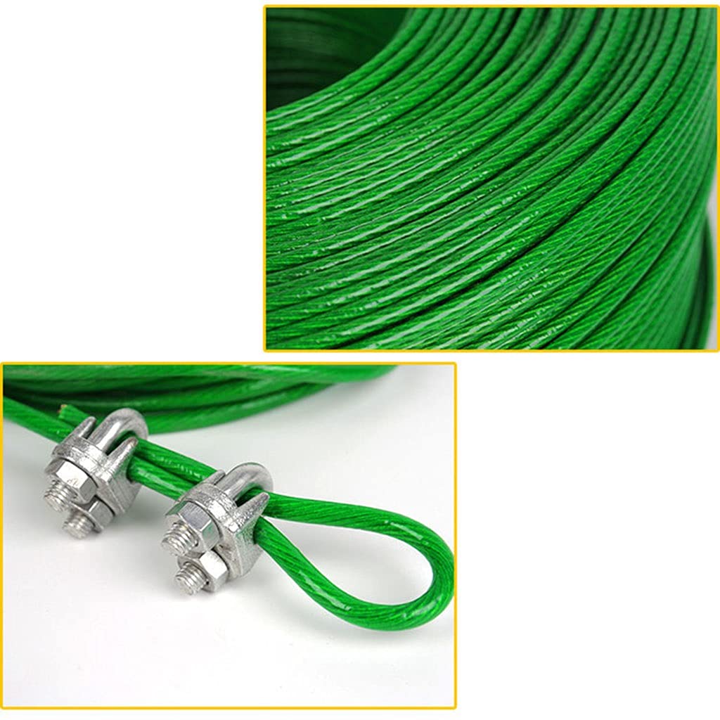 Kit di filo per catenaria da 100 m, in acciaio inox rivestito in PVC, per piante rampicanti, kit per traliccio per l'addestramento delle piante, kit di cavi per giardino