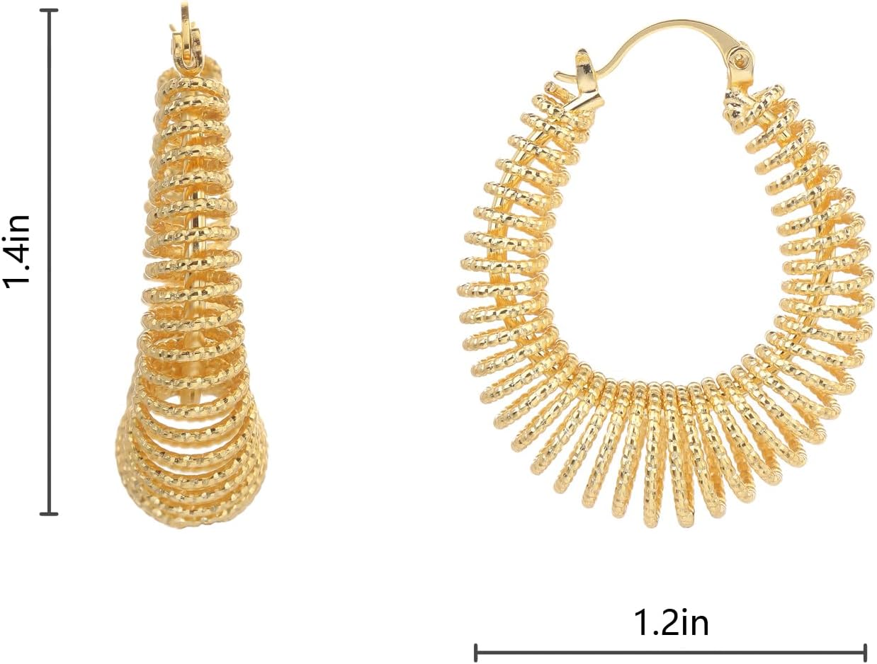 1 Pair of Twisted-Pattern 18K Gold-Plated Women's Earrings,Stylish and Unique Gold-Plated Women's Earrings - Image 6