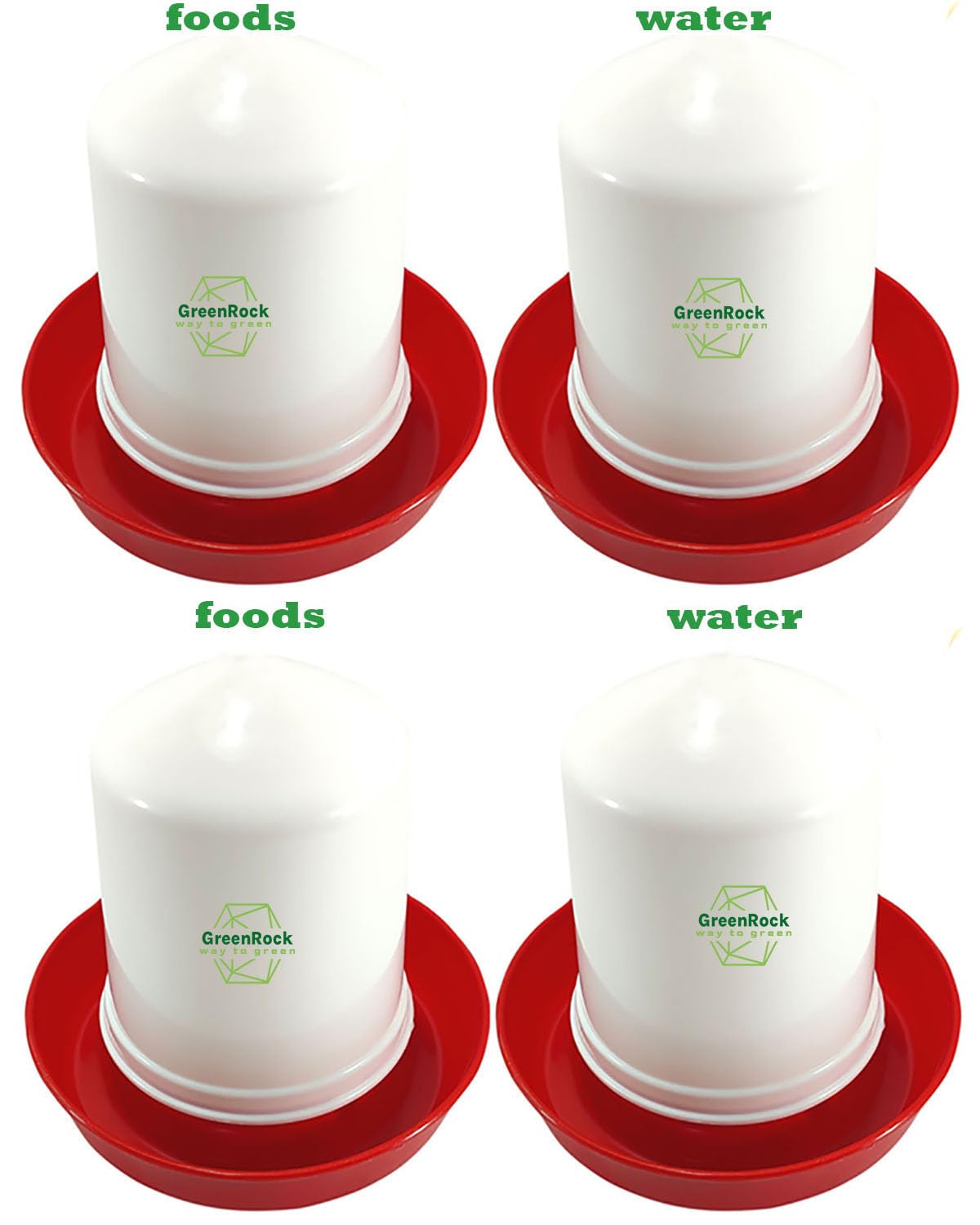 Greenrock Chick & Quail all Birds Food Feeder & Drinker Combo 500 grams capacity Ground Bird (Drinker 2 Feeder 2)(Pack of 4) (B0D92V91J5) Amazon Price History, Amazon Price Tracker
