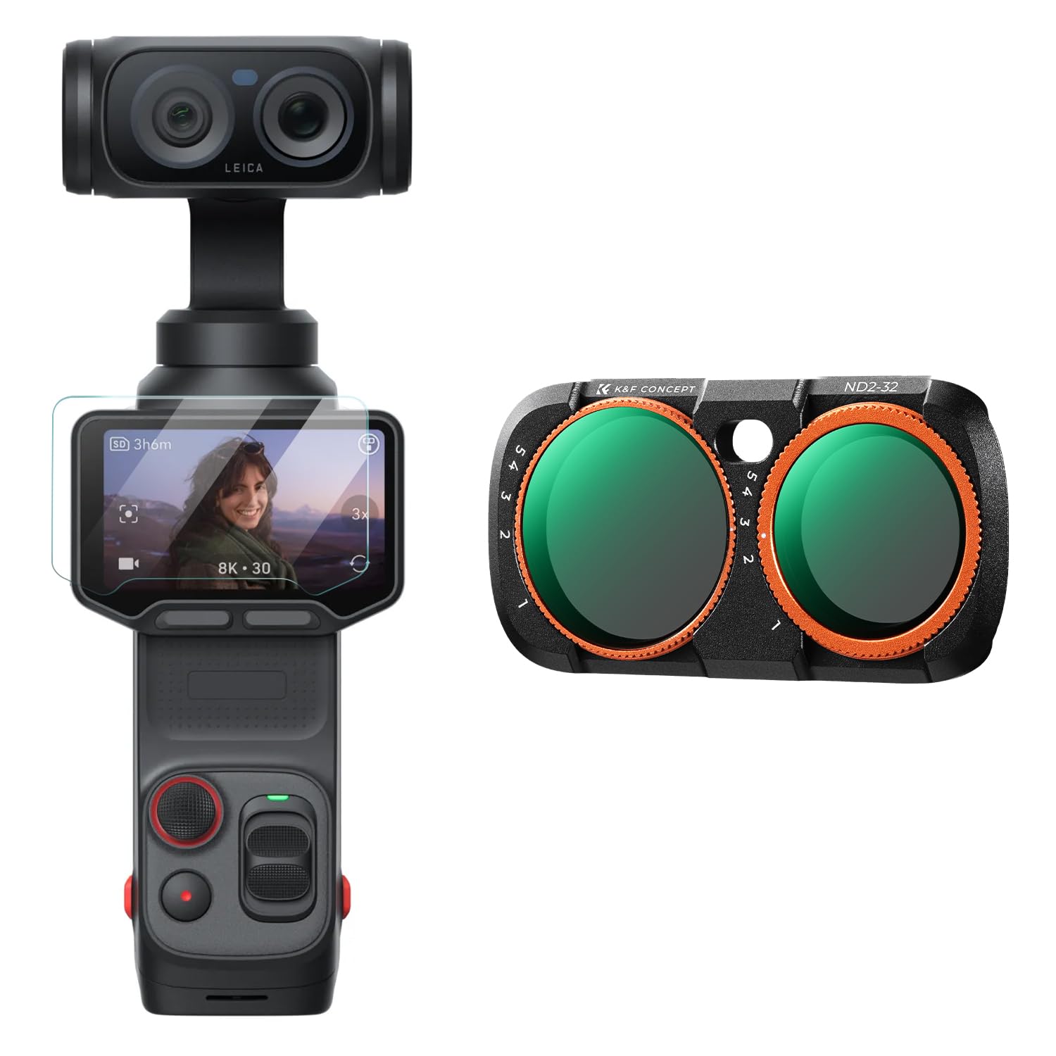 K&F CONCEPT Zmienny zestaw filtrów ND2-32 kompatybilny z Insta360 Luna Ultra, filtr VND z mocowaniem magnetycznym, ograniczone ograniczniki (od 1 do 5 przystanków), filtry o neutralnej gęstości