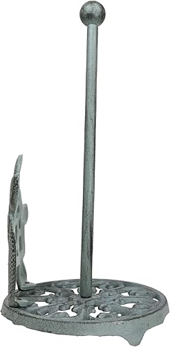 Miniatura 2 de Ebros Gift Tortuga marina marina gigante de hierro fundido con patrones de desplazamiento de filigrana de metal, soporte para toallas de papel de