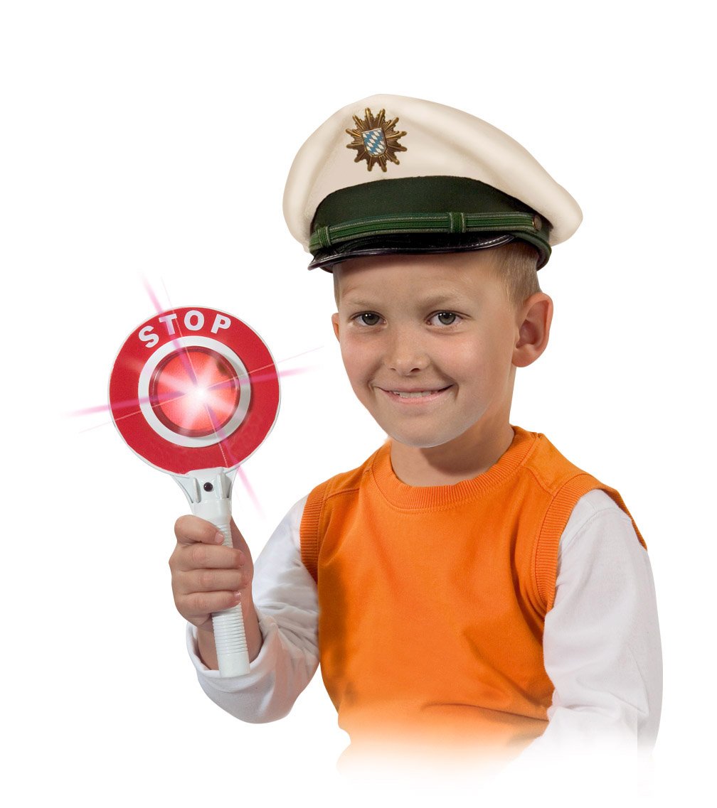 Dickie 203342008 SOS Lizak policyjny ze światłem dla małego policjanta, baterie w zestawie, 25 cm, od 3 lat