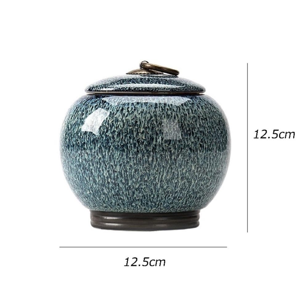 Słoik do przechowywania herbaty, Pojemnik na herbatę do wymiany w piecu Ceramiczny średni pojemnik przechowywania, szczelnie zamknięty, zielony, czarny, luźny zestaw świeżych liści(Brown)