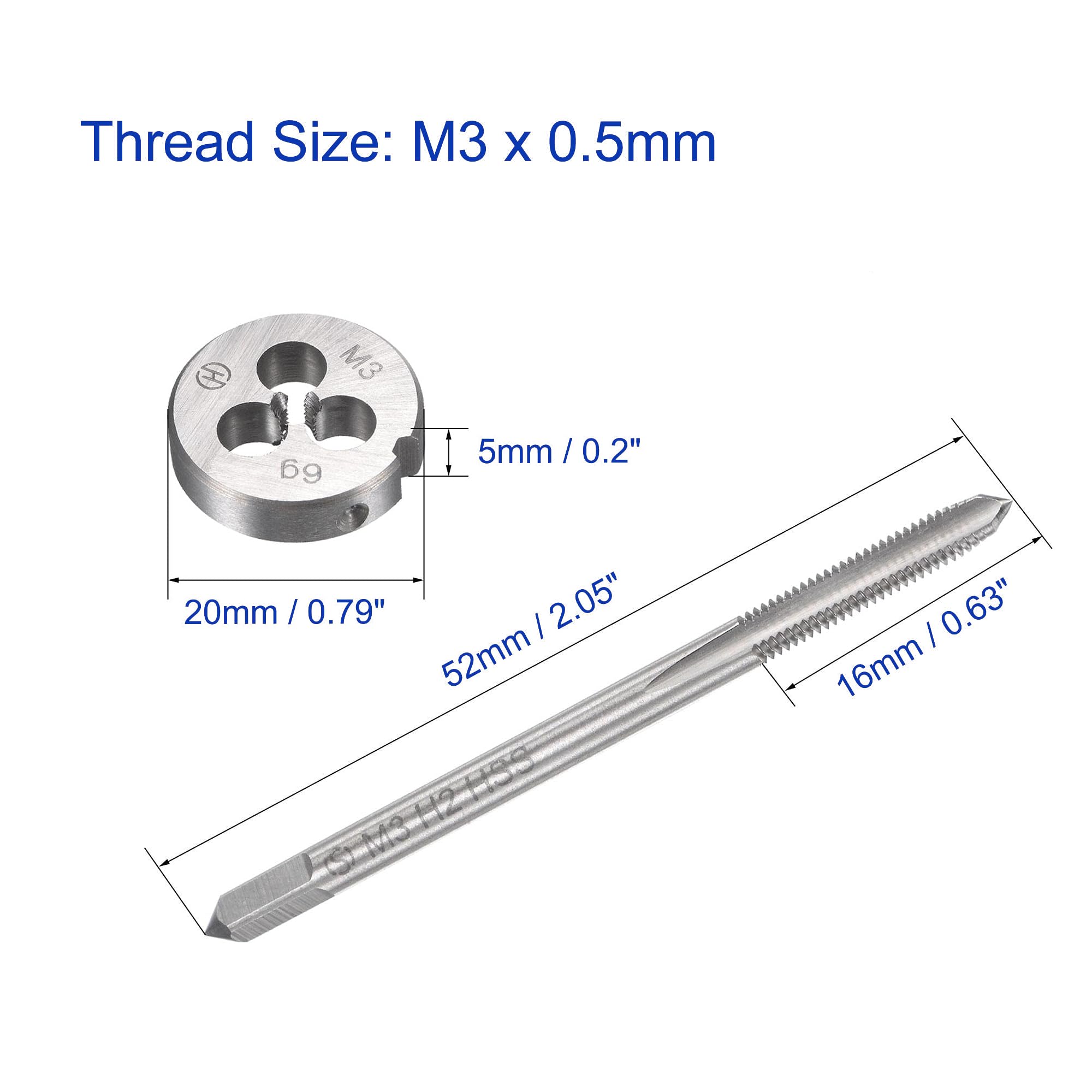 MACHSWON M8 x 1mm Metric Tap and Die Set - Machine Thread Screw Tap with Round Threading Die Kit for Thread Repair - Image 3