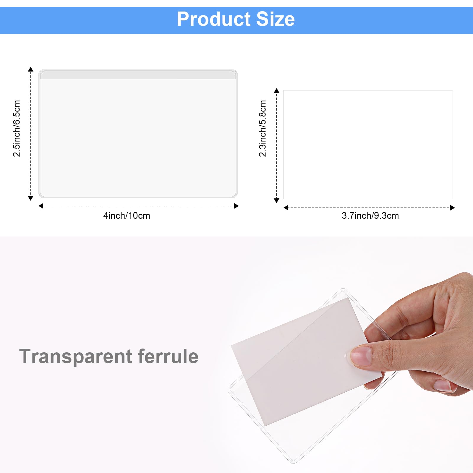 Outus Lot de 200 pochettes autocollantes pour cartes de visite vierges - Pochettes transparentes adhésives pour étiquettes - Pour cartes d'index, protéger vos cartes ou photos
