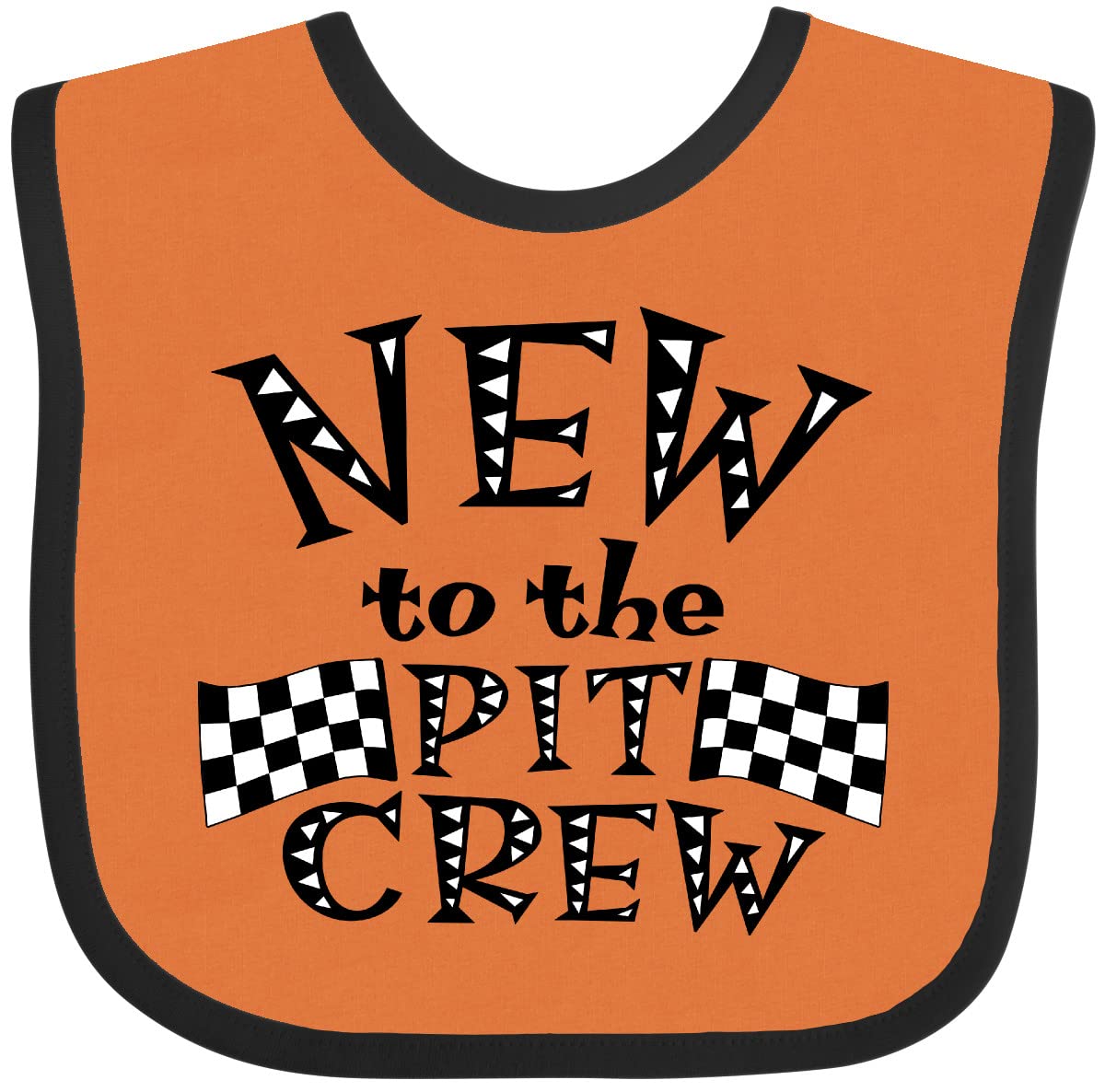 inktastic New To the Pit Crew Racing Flags Baby Bib