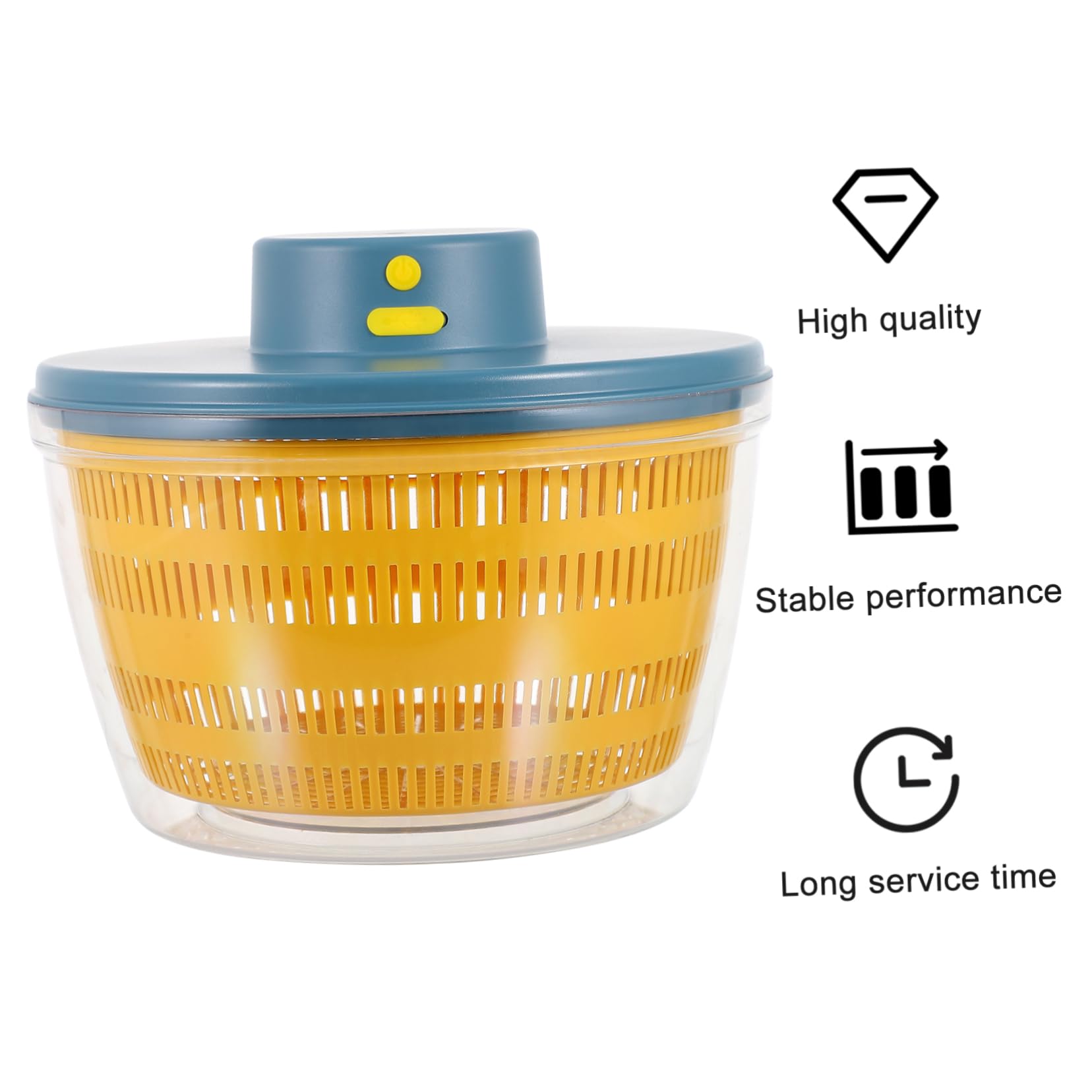 Amosfun 1Pc Electric Vegetable Dryer with Drain Basket Salad Dehydrator for Quick Drying of Fruits Veggies Efficient Second Drainage Design for Home Kitchens and Catering