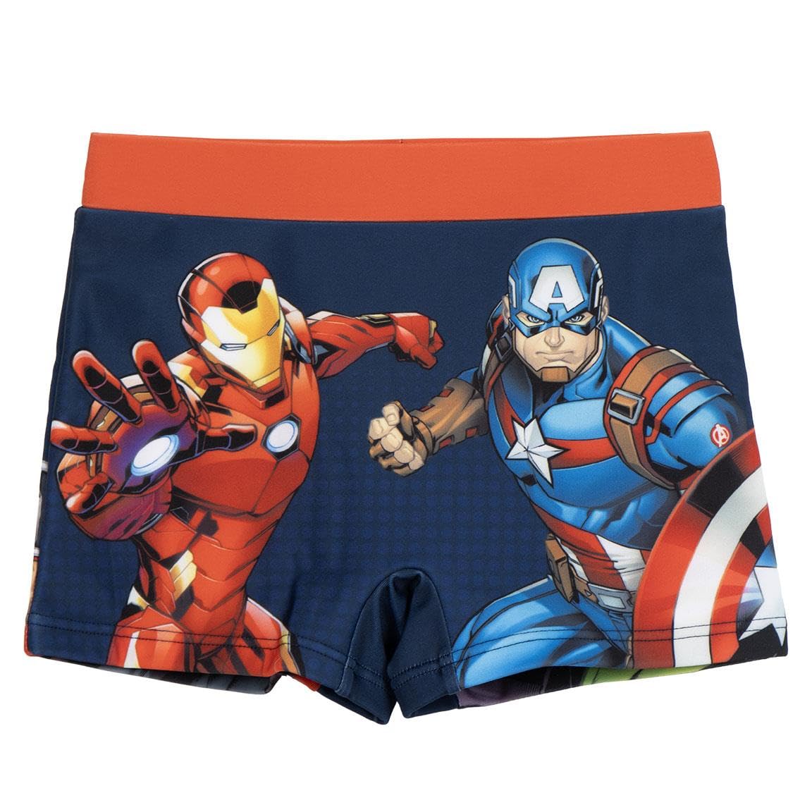Marvel Avengers Bañador para Niño, Diseño Iron Man Capitan America Hulk Thor Shorts de Baño Bañador Infantil, Tallas 4 a 12 Años