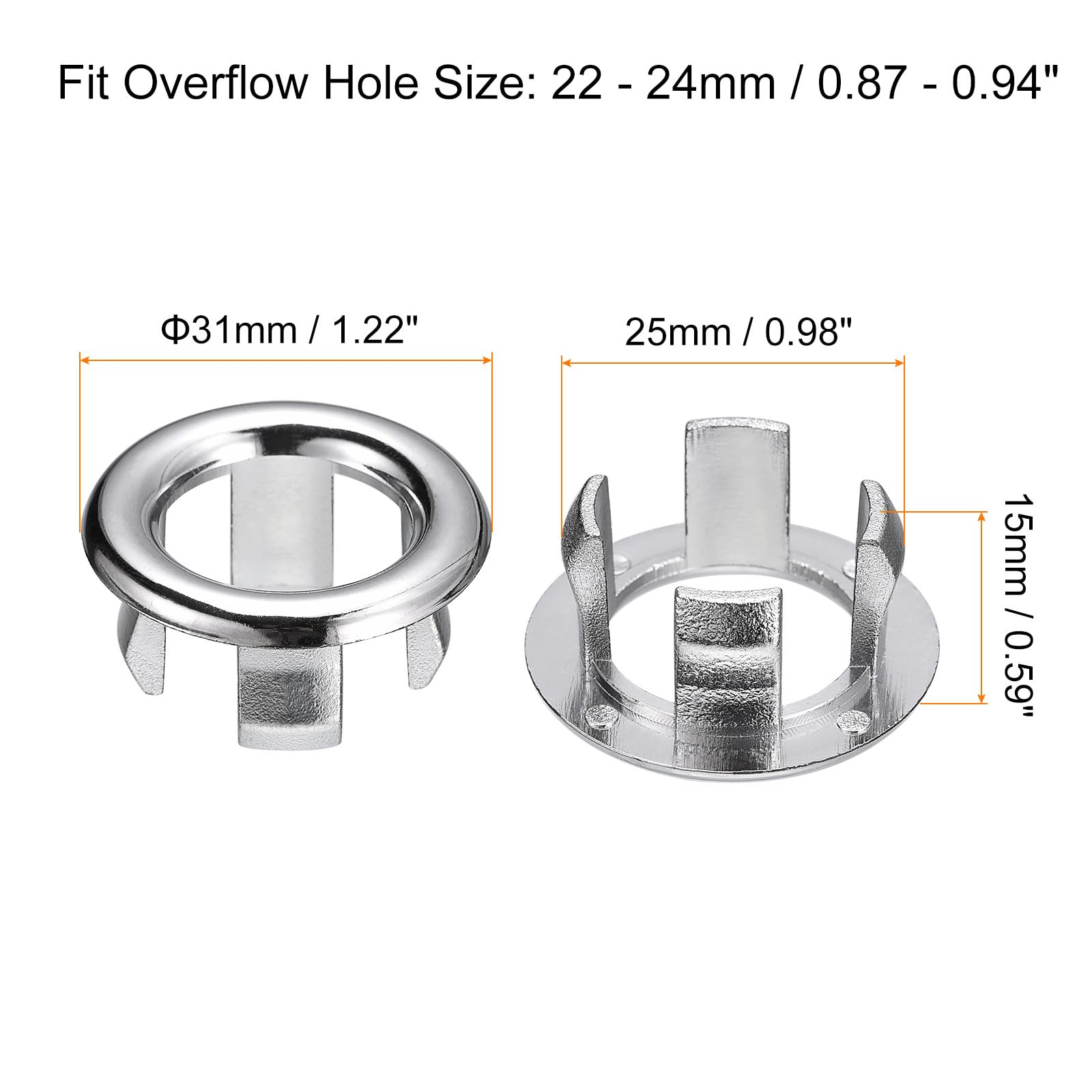 Uxcell Sink Basin Trim Overflow Cover Insert In Hole Ring Covers Caps White 12pcs - View #7