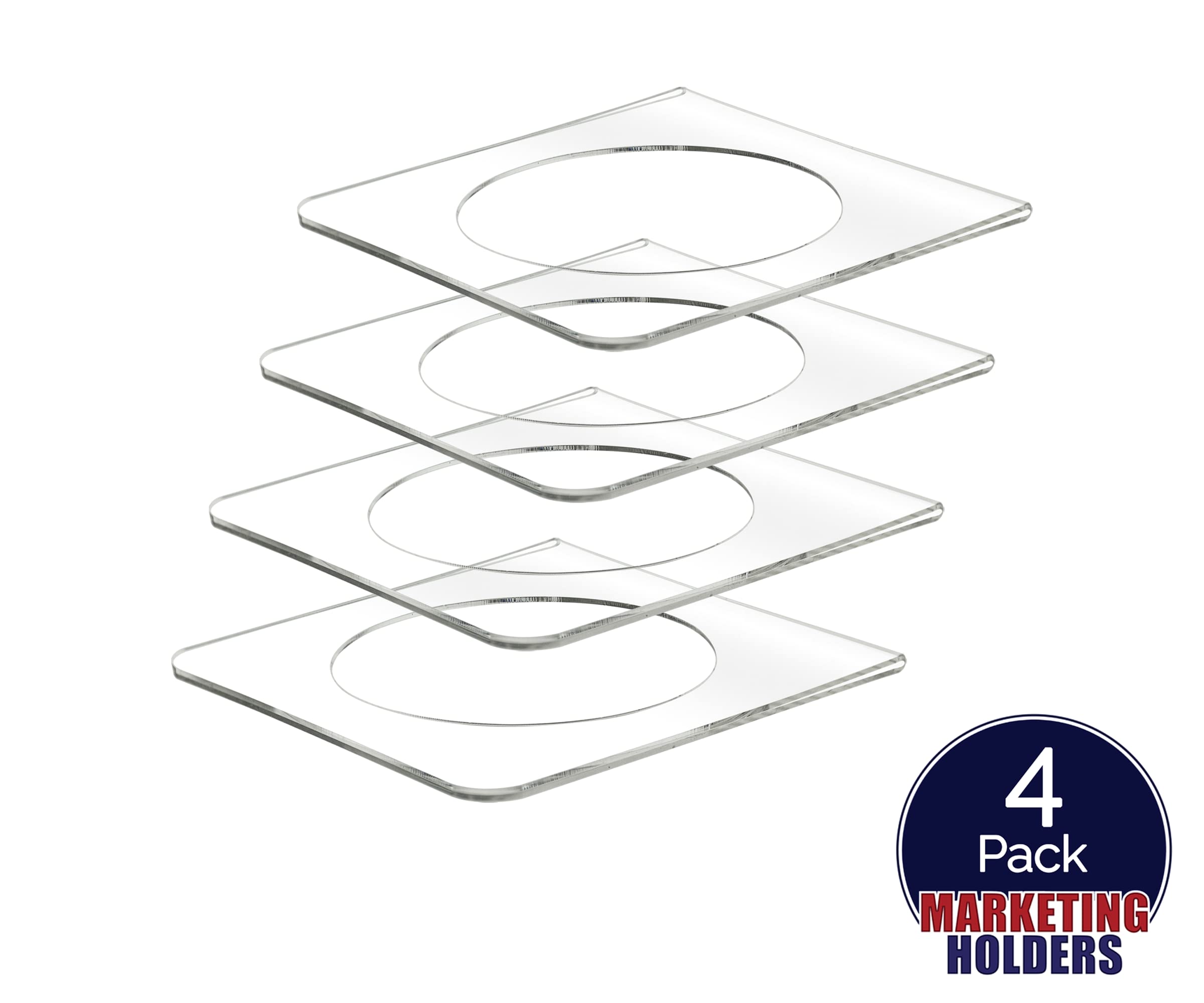 4 Pack Crystal Clear Coasters That Hold Cocktail Napkins Acrylic Bar Decor Table Protection Change Napkins for Each Holiday or Party by Marketing Holders