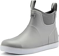 CKWLXQY Men's Waterproof Deck Boots - Anti-Slip Ankle Rain Boots for Fishing, Gardening, Farming & Outdoor Work