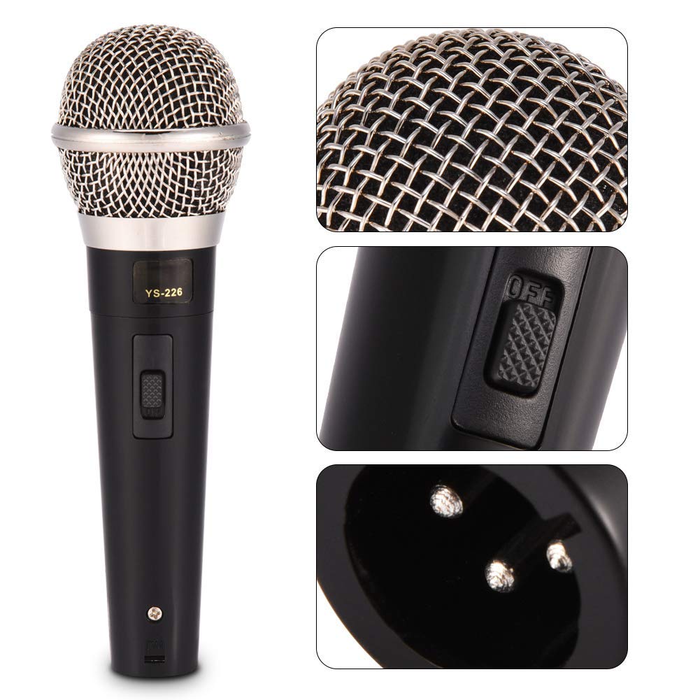 Microphone dynamique omnidirectionnel pour la performance de la musique vocale de karaoké, microphone professionnel portable à voix claire filaire, son plus clair et plus fort.
