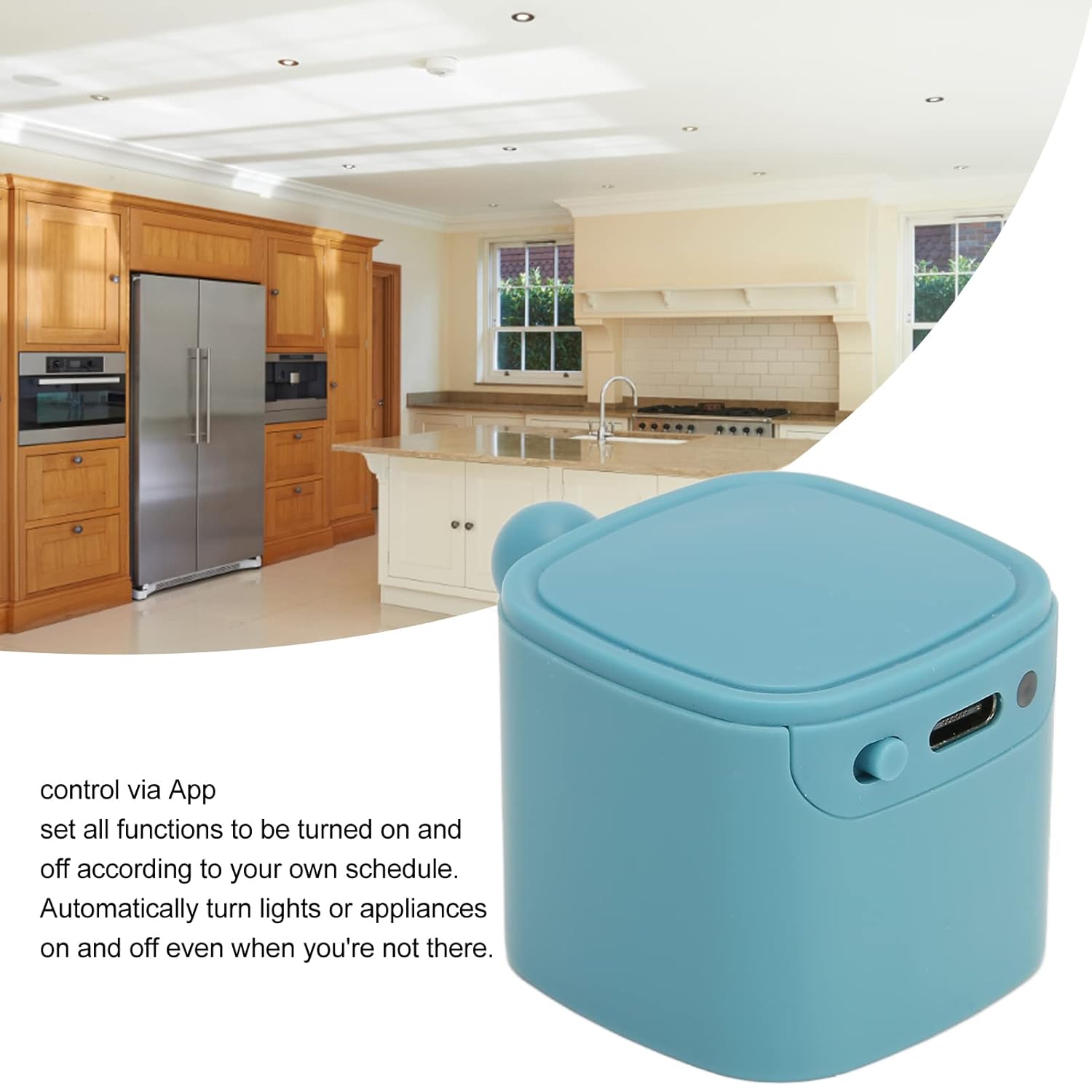 ciciglow Smart Switch Pusher, Bluetooth APP Remote Timing, Voice Control Smart Switch, Compatible with Assistant for Garage Door Light Fan for TUYA(Blue)