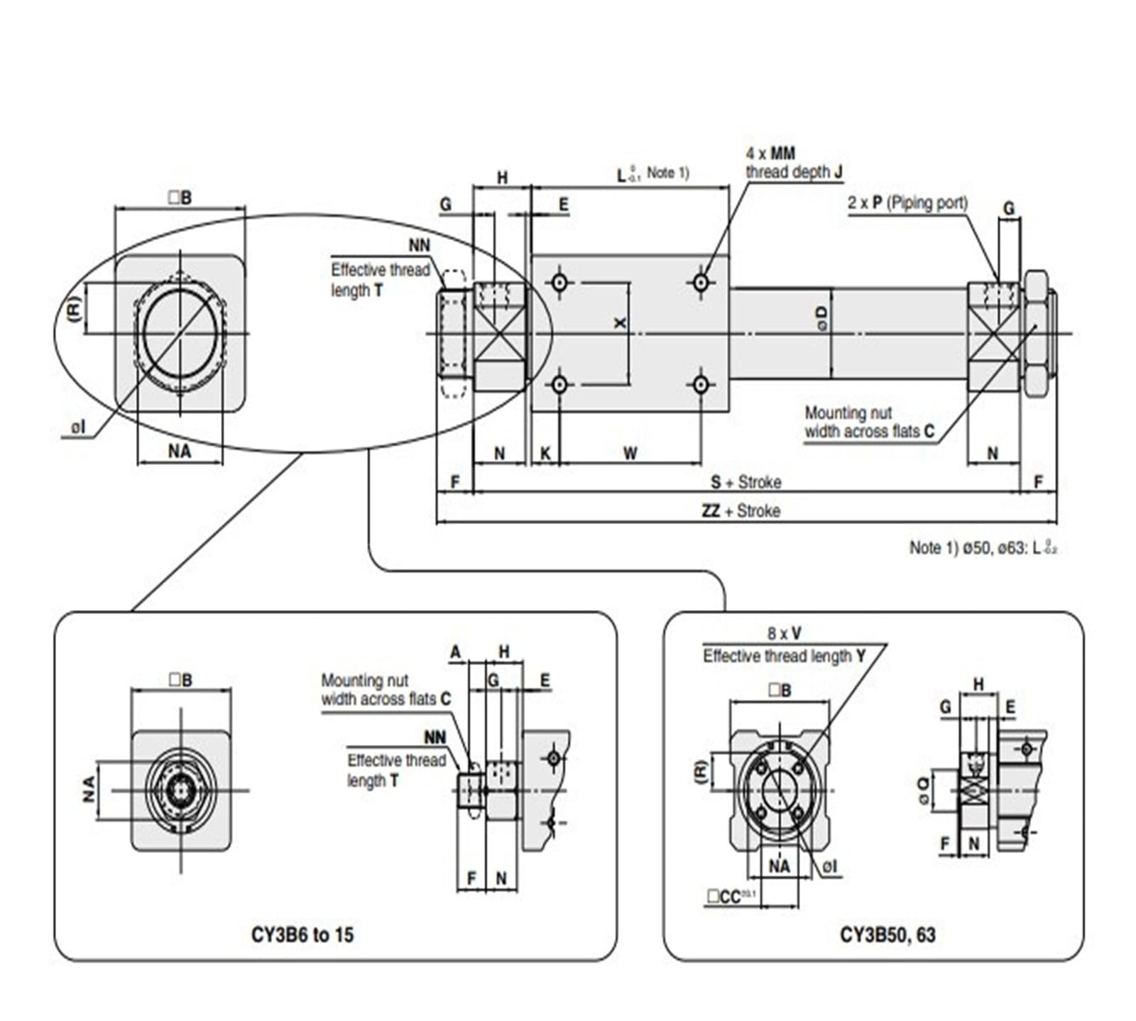 Magnetisch gekoppelter kolbenstangenloser Zylinder, Hub 50 mm bis 500 mm, pneumatischer Luftzylinder, Bohrung 10 mm Mit schneller Reaktion und flexibler Steuerung(Y1B10,Stroke 150mm)