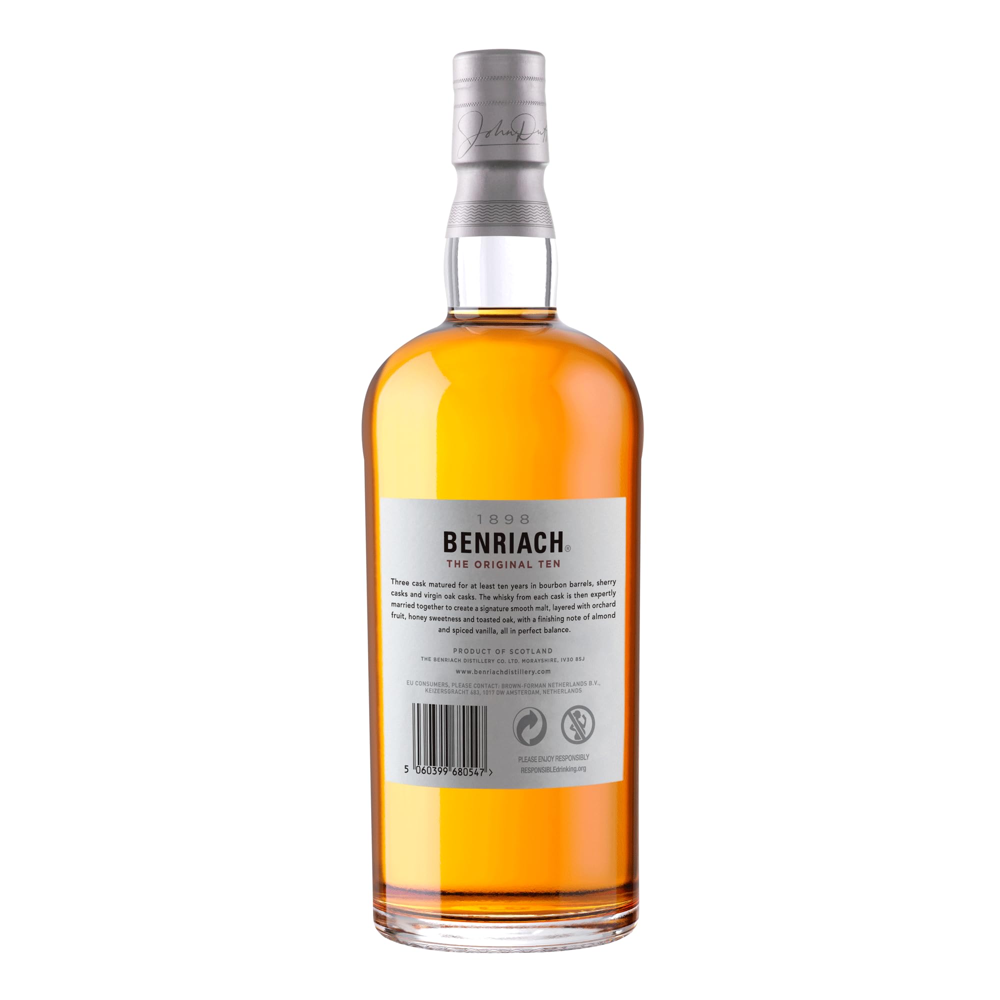Benriach The Original 10 - Speyside Single Malt Scotch Whisky - Inklusive Geschenkverpackung - Vielschichtige Aromen von Obst und süßem Malz - 0.7L/43% Vol.