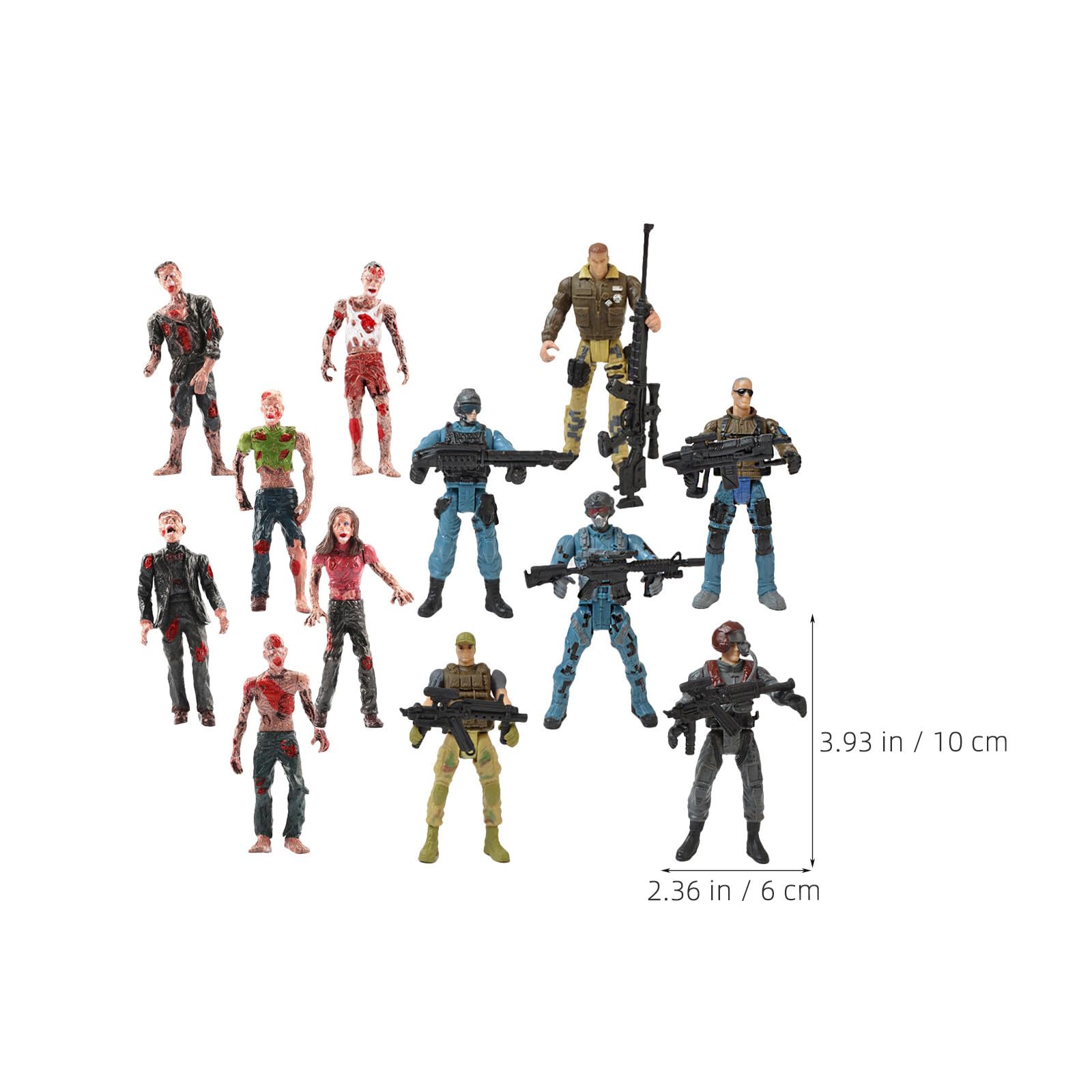 Figure Militari Snodabili 10cm, Set Plastico, 12 Pezzi per Ragazzo Ragazza