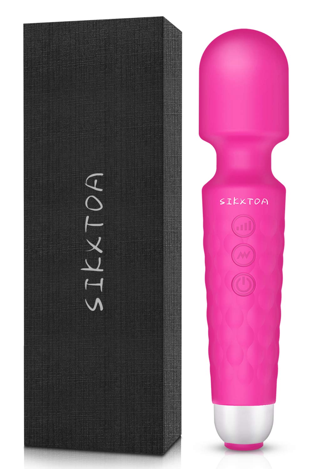 SIKXTOA Powerful Vibrator, G Spot Cordless Rechargeable Sex Toy with 8 Speeds & 20 Patterns, Quiet Clit Vibrator, Clitoris Stimulation, Dildo, Female Wand Massager, Adult Toys for Her Pleasure (Rose)