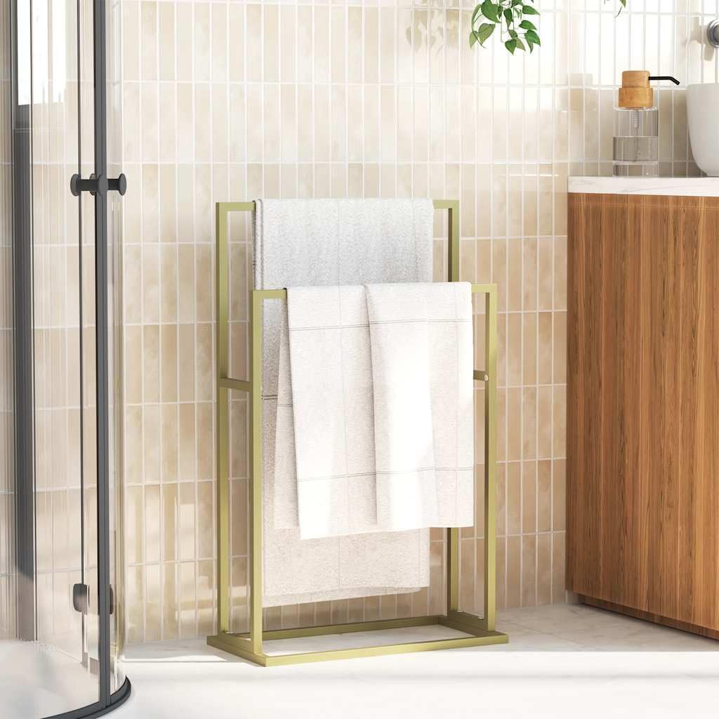 Porte-Serviettes sur Pied Doré 48x24x78,5 cm Fer,Porte-Serviettes,2.13kg-343089