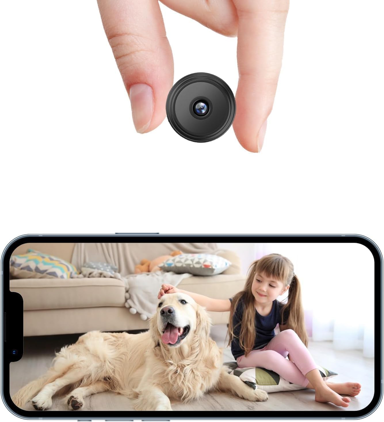 WiFi Camera Security Camera for Home Outdoor High HD Focus Magnet Mini WiFi Magnetic Live Stream Night Vision IP Wireless 1080P Audio Video CCTV for Home and Office (Black)-image-36