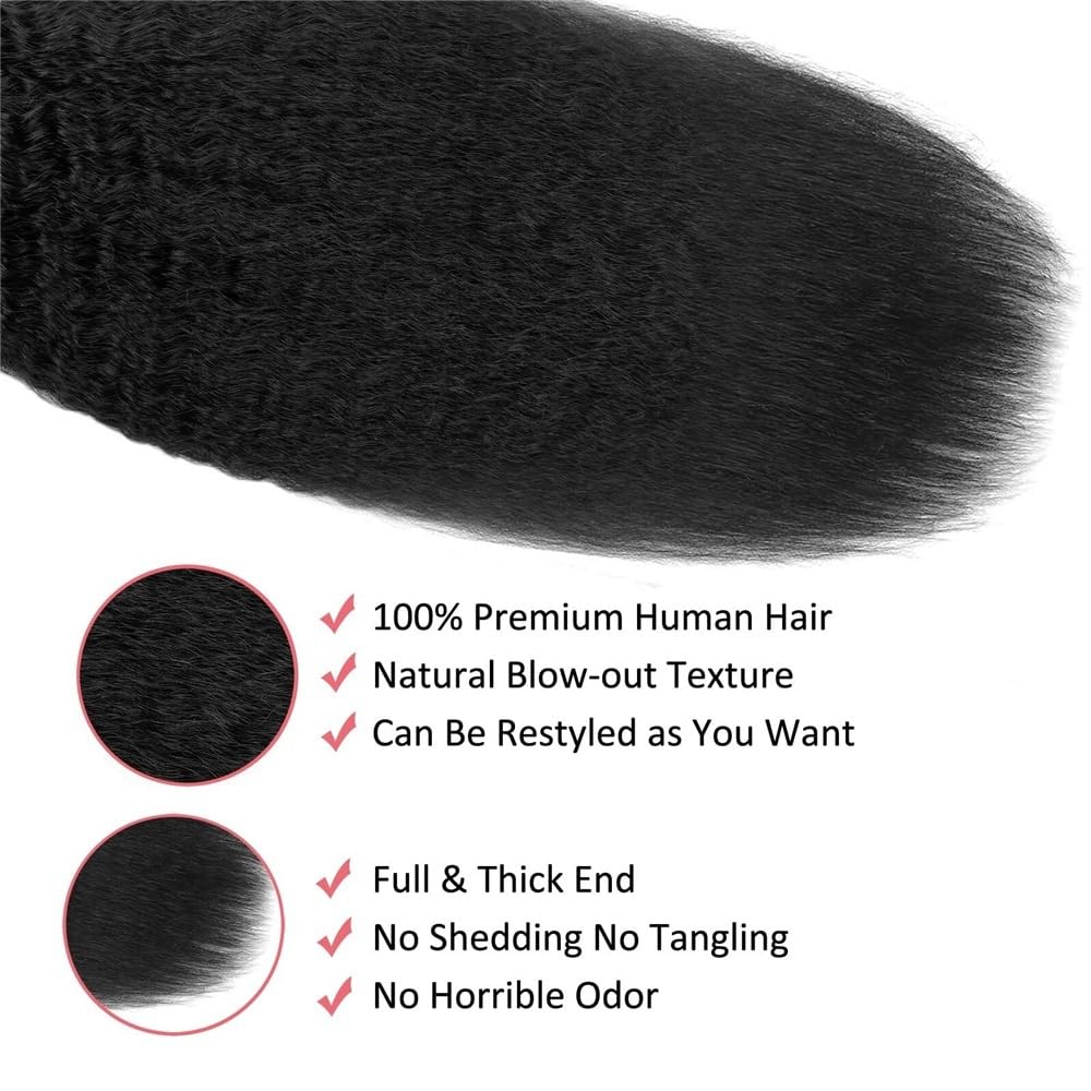 Peruki dla kobiet 10"-26" Kinky Straight Clip in Hair Extensions 8 sztuk/zestaw bezszwowe klipy przedłużanie włosów brazylijskie włosy Remy Yaki proste treski do przedłużania włosów peruki damskie
