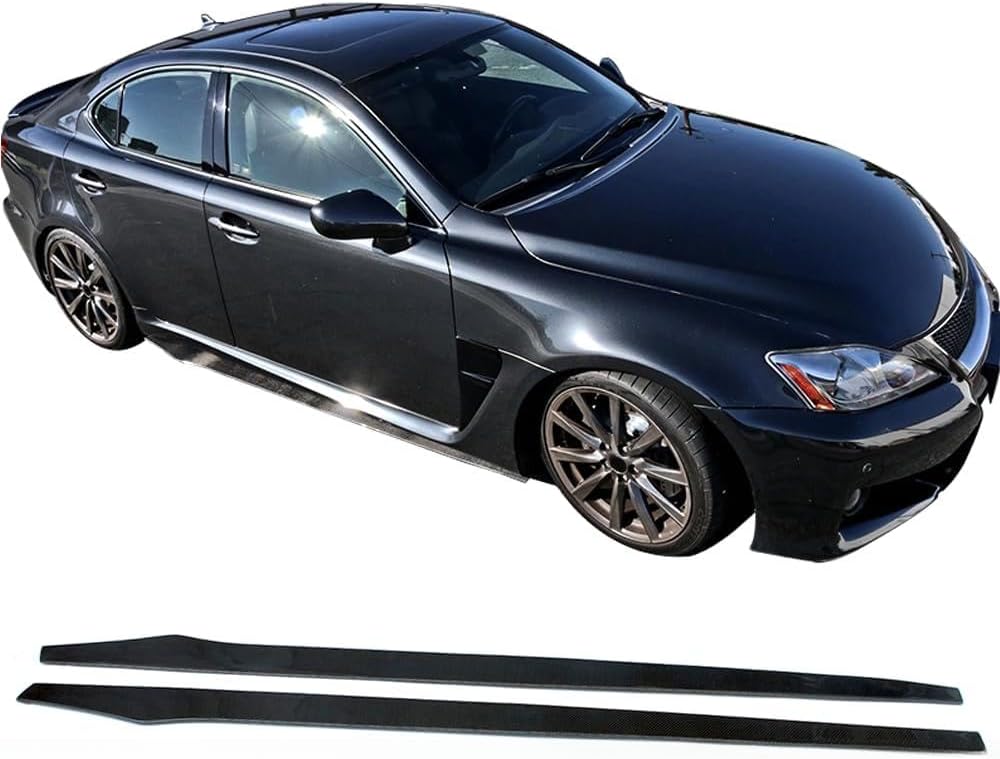 Compatible with Universal Side Skirt Extension Flat Bottom Line Lip Carbon CF Pair by IKON MOTORSPORTS