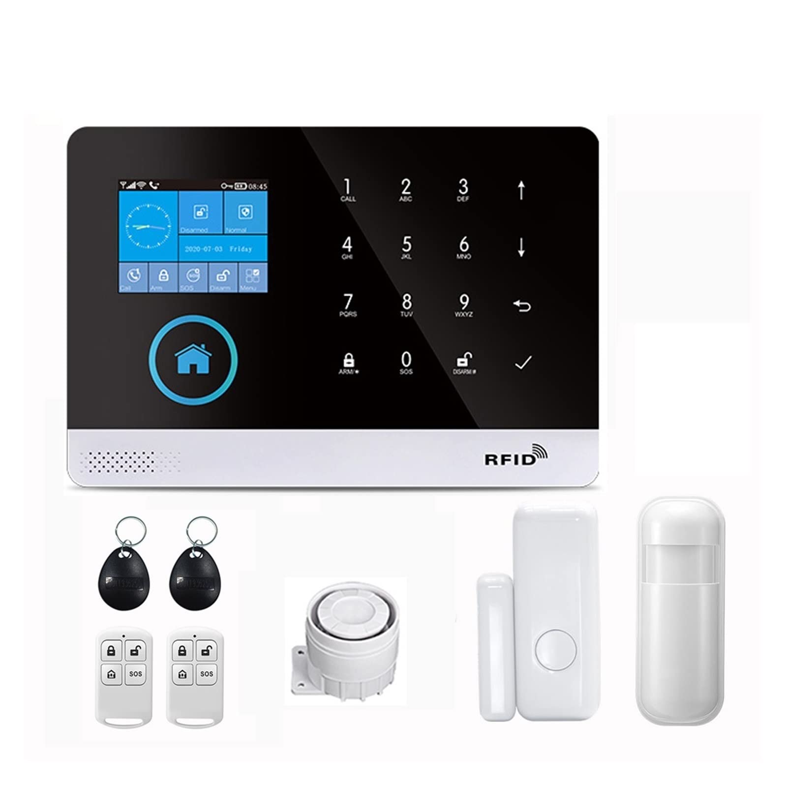 Sistema de Alarma, PG-103 Alarma inalámbrica gsm con Detector de Metales Ventana Puerta Sensor Smart Home Kit Seguridad for la aplicación Tuya(gsm-Set A)