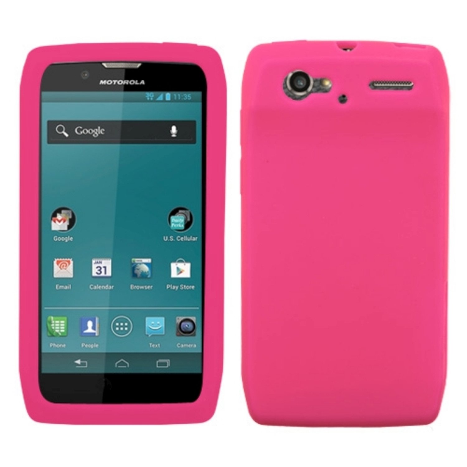 Asmyna MOTXT881CASKSO008 Slim Soft Durable Protective Case for Motorola Electrify 2 XT881-1 Pack - Retail Packaging - Hot Pink