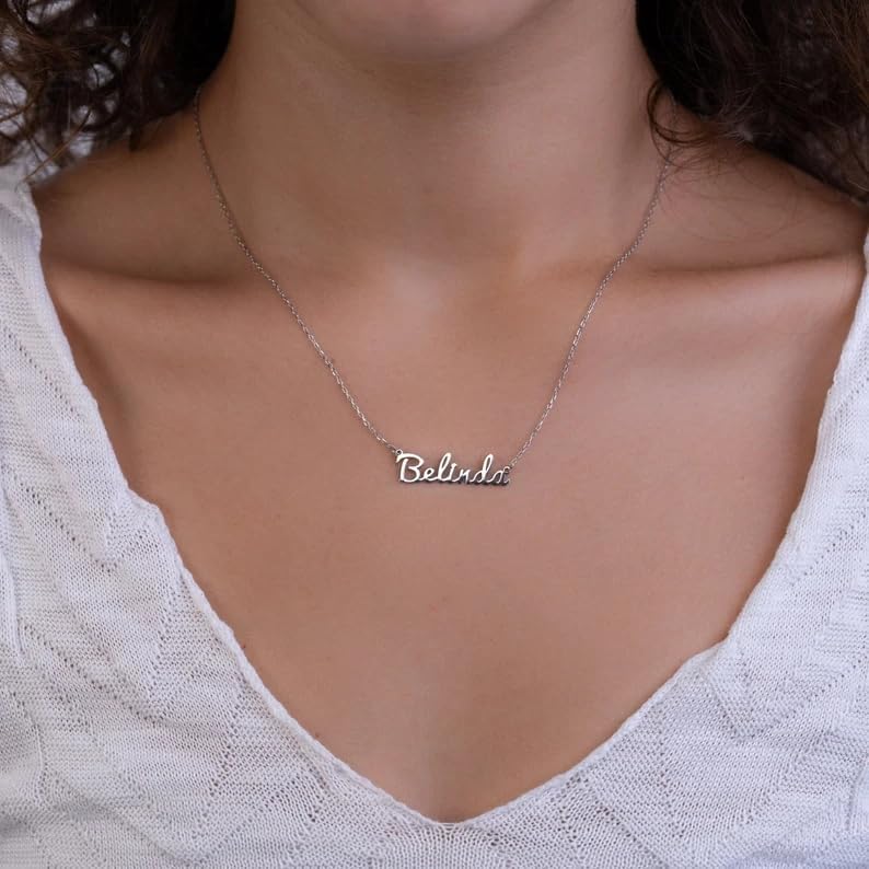 925 Sterling Silver Custom Name Necklace Personalized Name Plate Necklaces Customized Pendant Jewelry Gifts For Women4