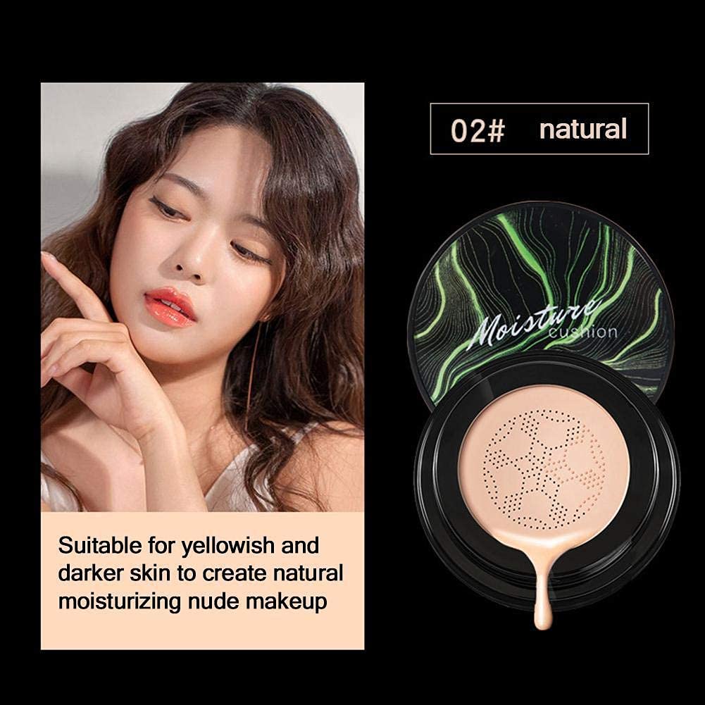 Mushroom Sponge Air Cushion CC Cream - Oil-Free Matte Finish, Hydrating Foundation with Buildable Coverage | Pore-Blurring & Long-Lasting for Sensitive Skin