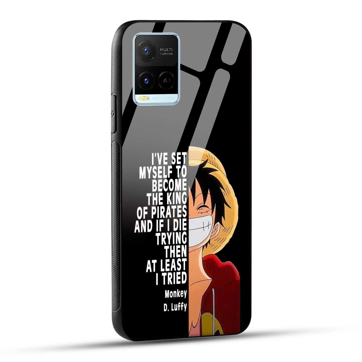 NDCOM for vivo y21 Back Covers, vivo y33t Back Cover, vivo t1x Back Cover, vivo y21g Back Cover, vivo y33s Back Cover, vivo y21a Back Cover, vivo y21t Back Cover One Piece Monkey D. Luffy Glass Case-image-24