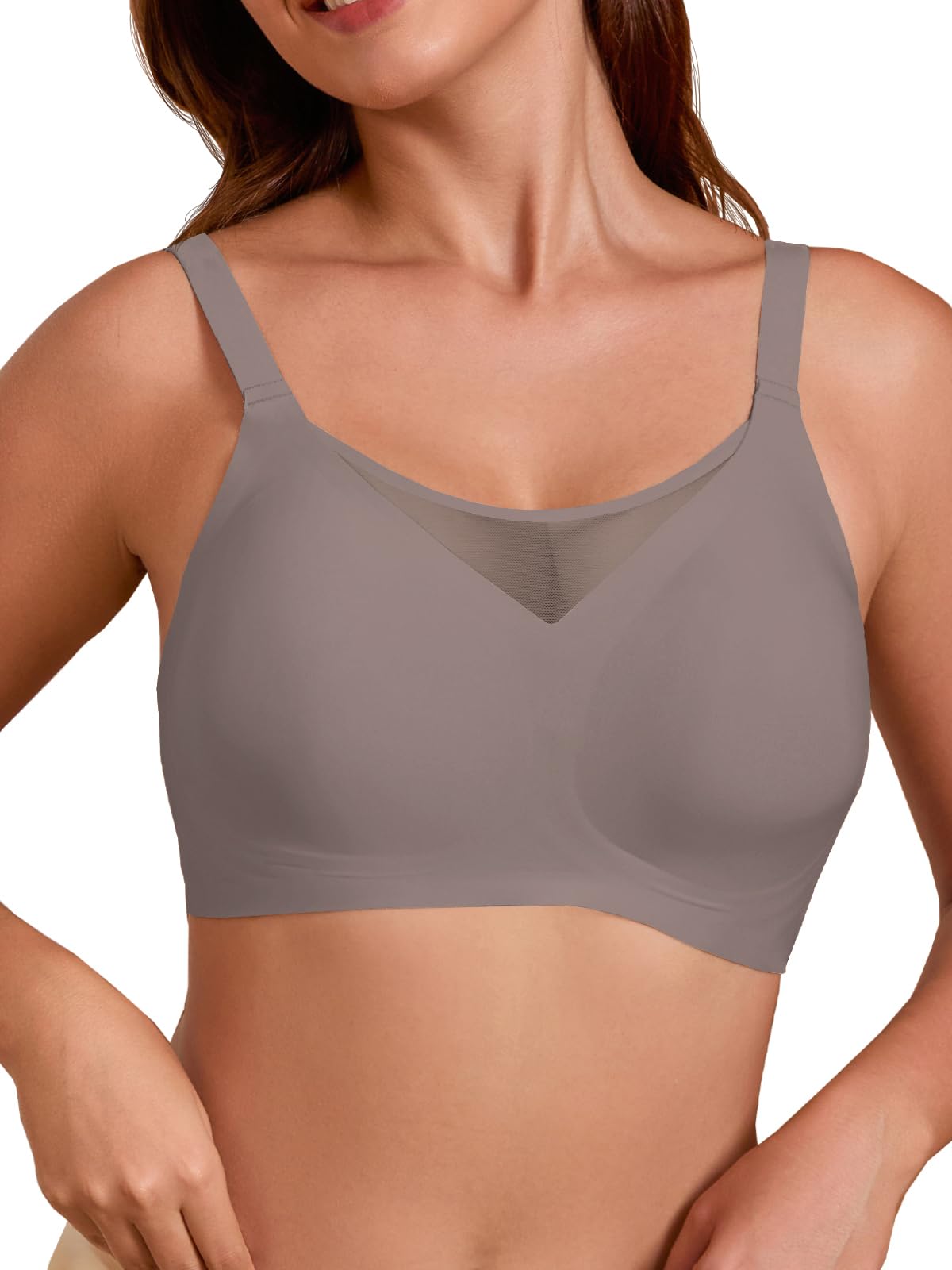 COCOMARTS Jelly Bras for Women No Underwire Push Up V Mesh Seamless Comfort Tshirt Bra Supportive Lift Bralette
