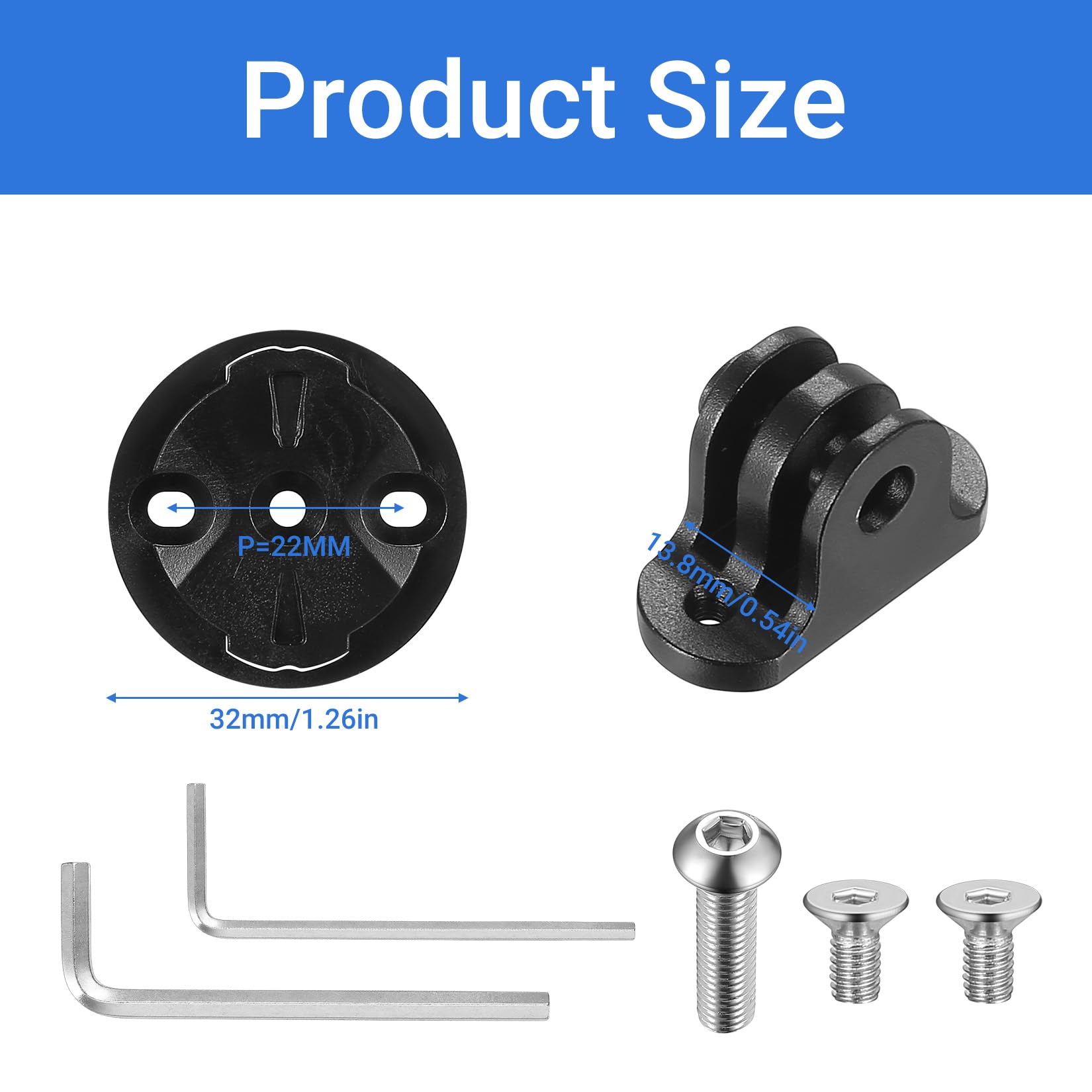 1 Komplet Uniwersalny Uchwyt Rowerowy do i Garmin, Adapter do Kamery Sportowej i Komputera Rowerowego, Kompatybilny z Garmin Edge (Rozstaw Otworów 22-24mm)