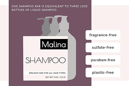 Miniatura 6 de Malina Barra de champú orgánico  Aceite de coco y ricino  Aceites esenciales puros  Sin sulfato  Hecho a mano  Vegano  Sin fragancia sintética  Sin