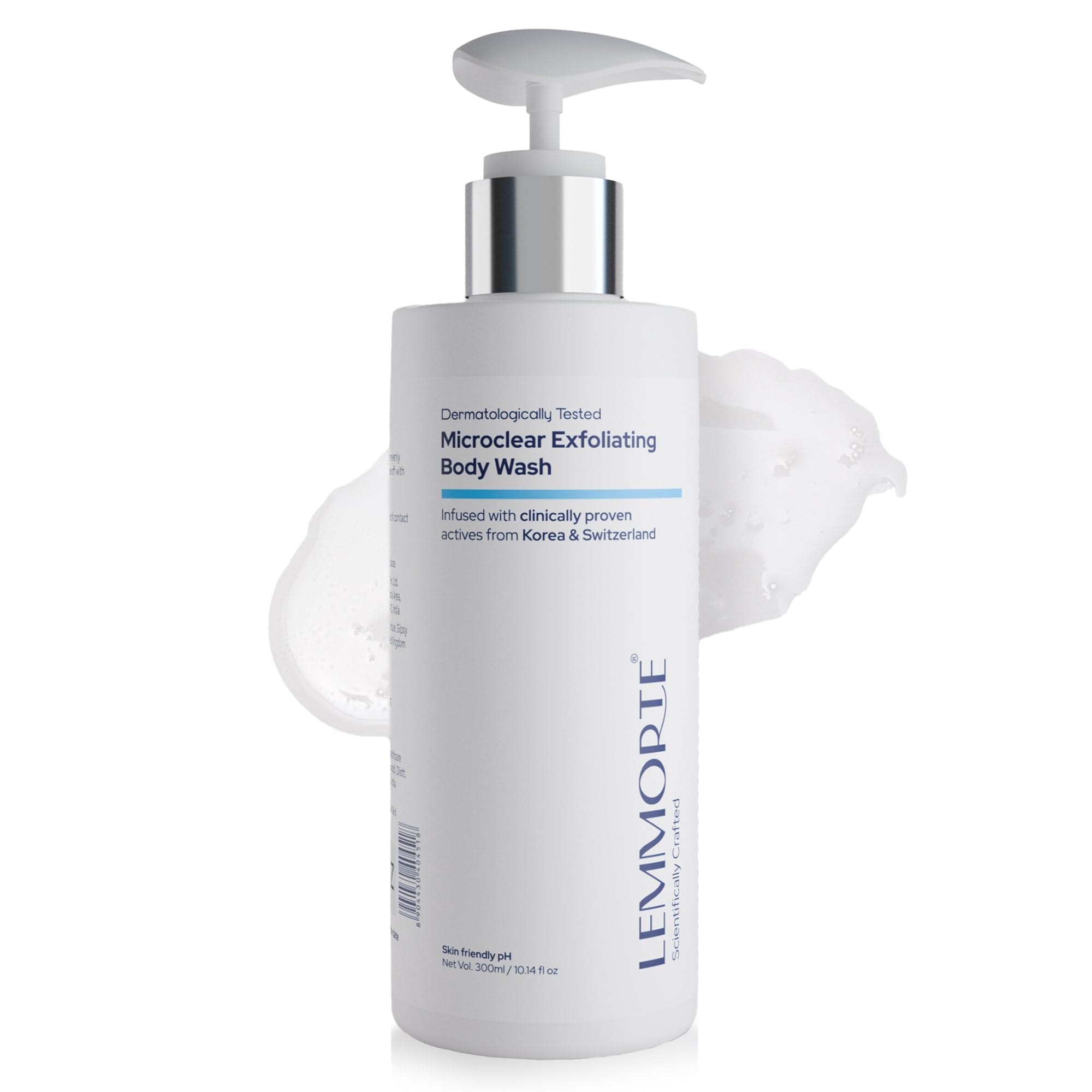 Microclear Exfoliating Bodywash with 2% Salicylic Acid, Niacinamide, Acnacidol™ BG & Marine Extracts – Deep-cleansing, clarifying wash for body acne & rough skin (300 ml)-image-3