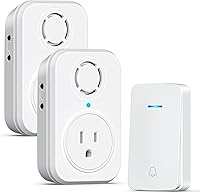 Vista 11 de Timbre inalámbrico AIDA, timbre autoalimentado con tomacorriente extra, sin necesidad de batería, botón de presión, timbre de puerta inalámbrico, 5