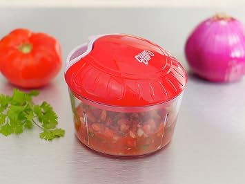 Food Chopper and Processor Deluxe with Japanese Blades - Chop Dice Puree Vegetables Onions Tomatoes Garlic Meats and Nuts in Just Seconds for Delicious Meals - Perfect for Homemade Salsa